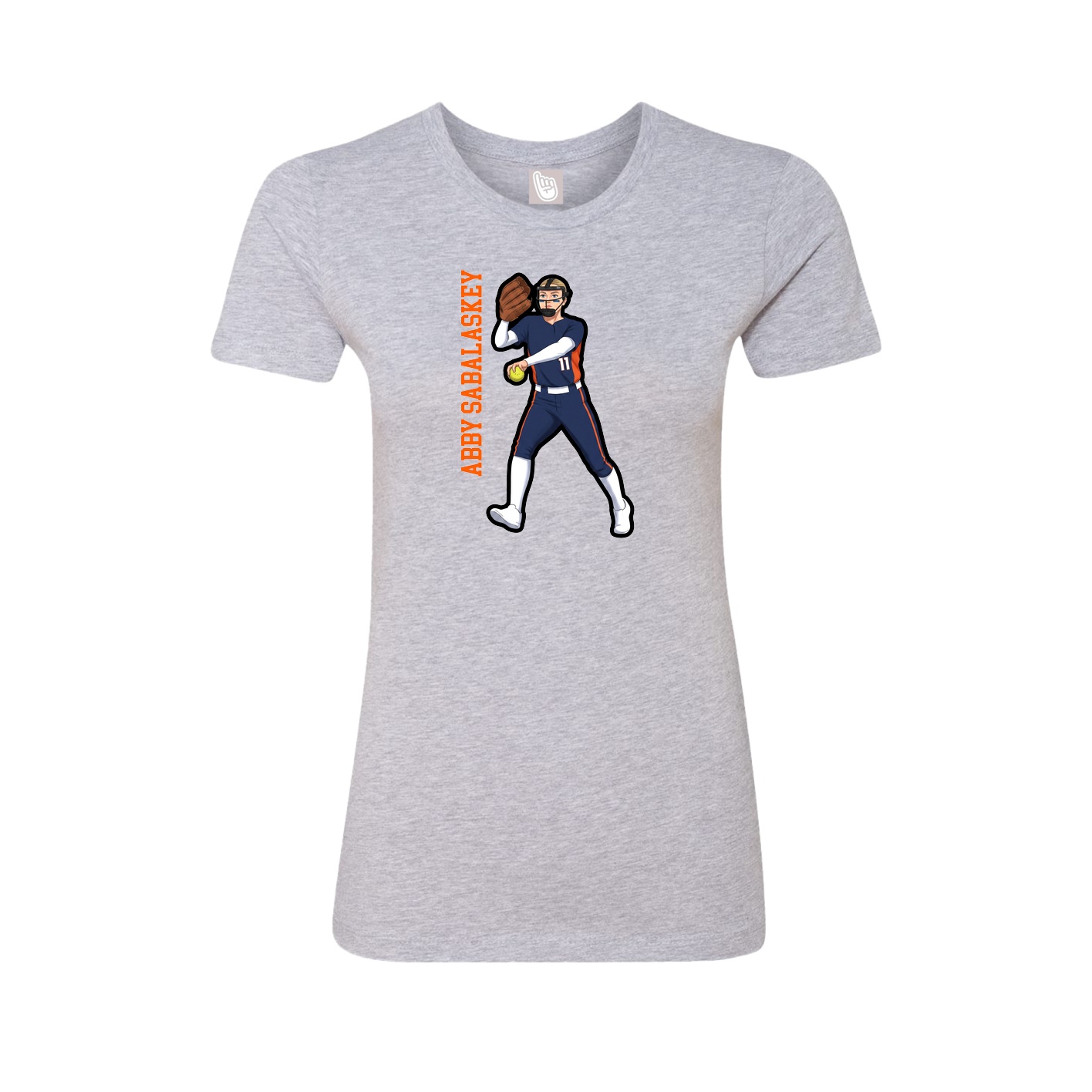 Womens Tee — Name Vertical in Grey