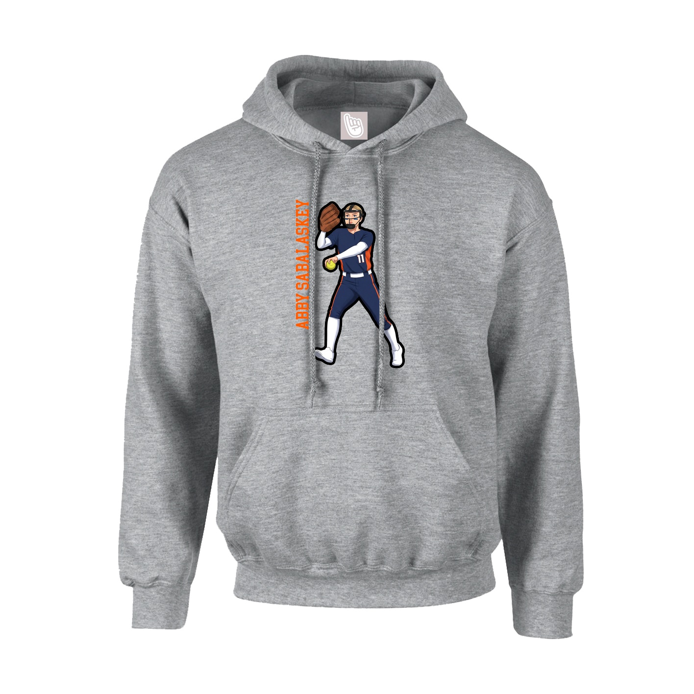 Youth Hoodie — Name Vertical in Grey