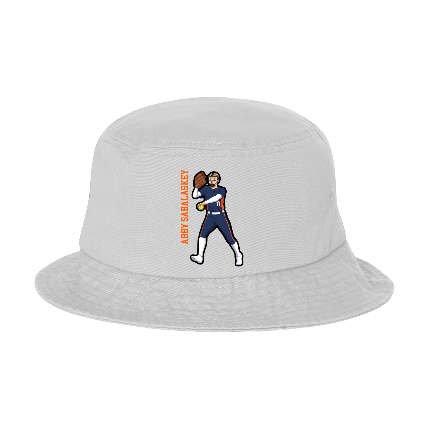 Bucket Cap — Name Vertical in White