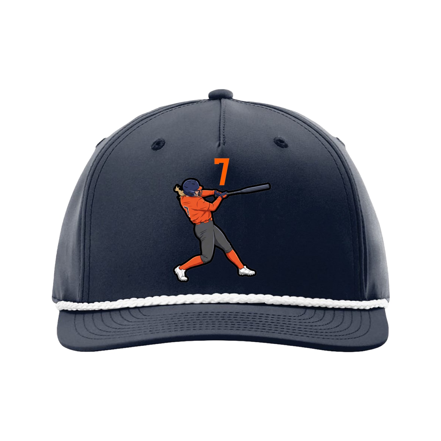 Five-Panel Classic Rope Cap — Number Top in Navy