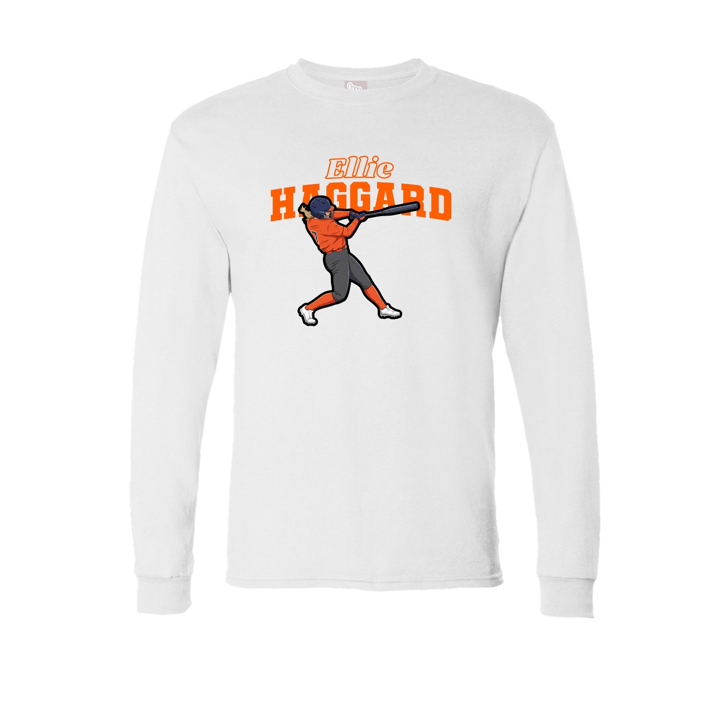 Long Sleeve Tee — Name Arch in White