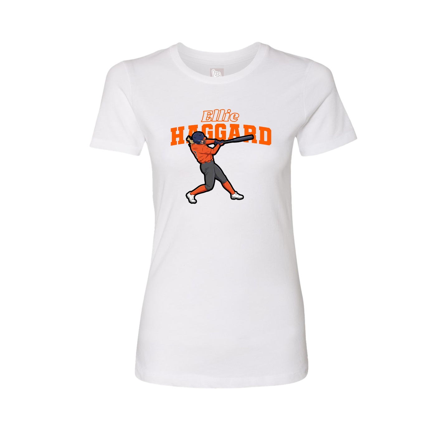 Fitted Women's Tee — Name Arch in White