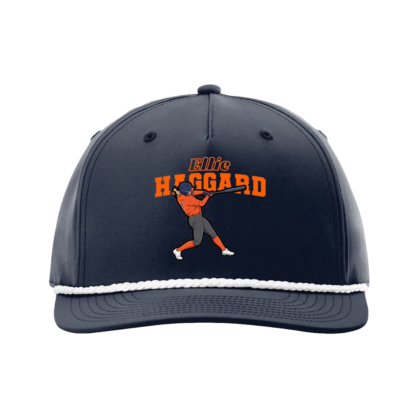 Five-Panel Classic Rope Cap — Name Arch in Navy