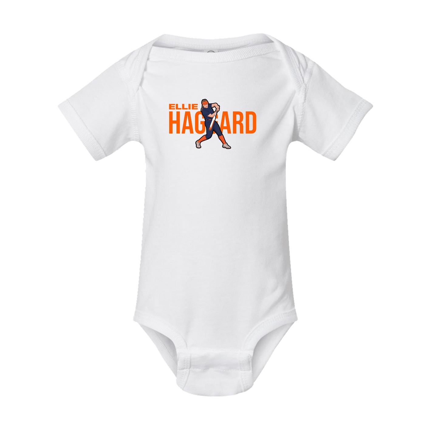 Baby Onesie — Player Name in White