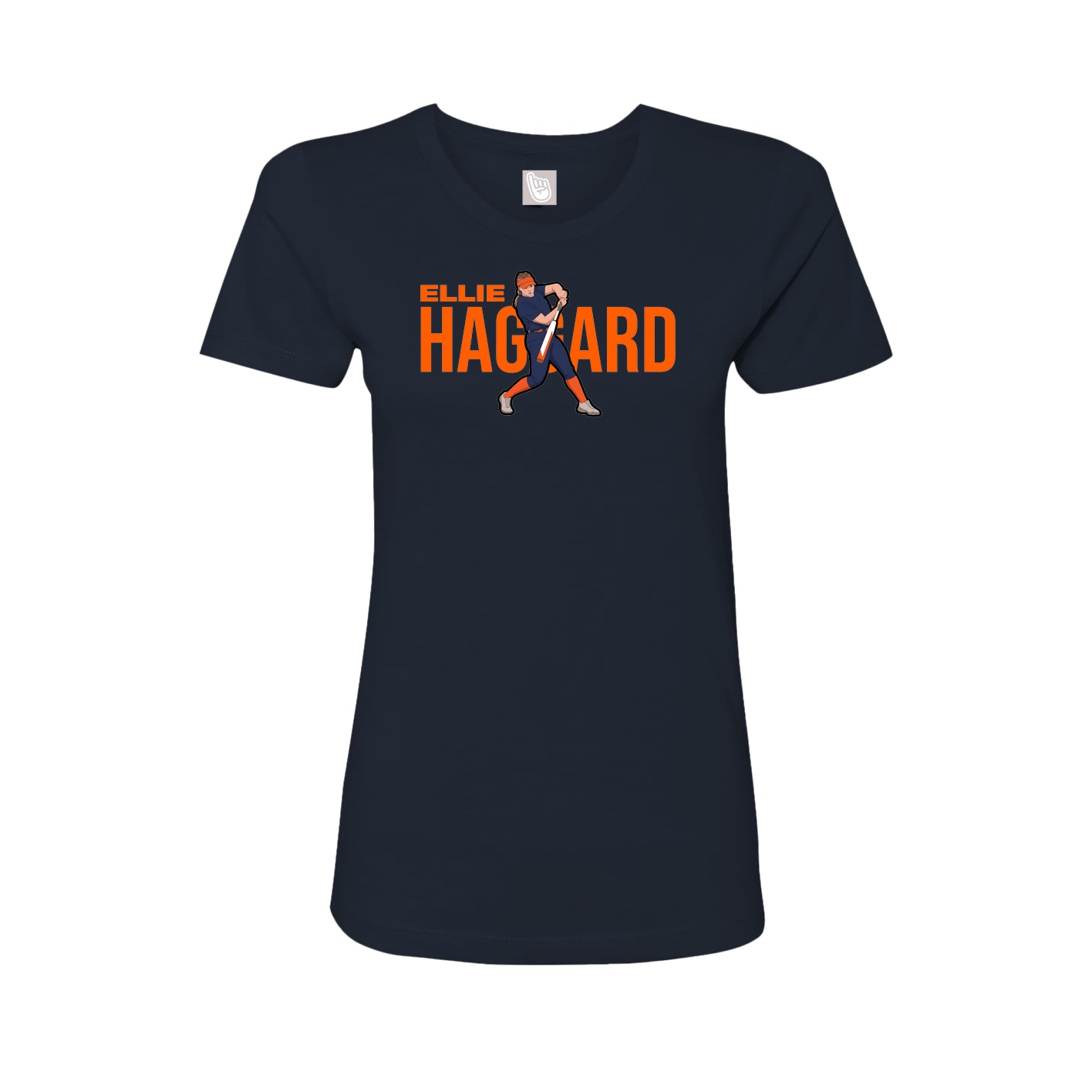 Fitted Women's Tee — Player Name in Navy