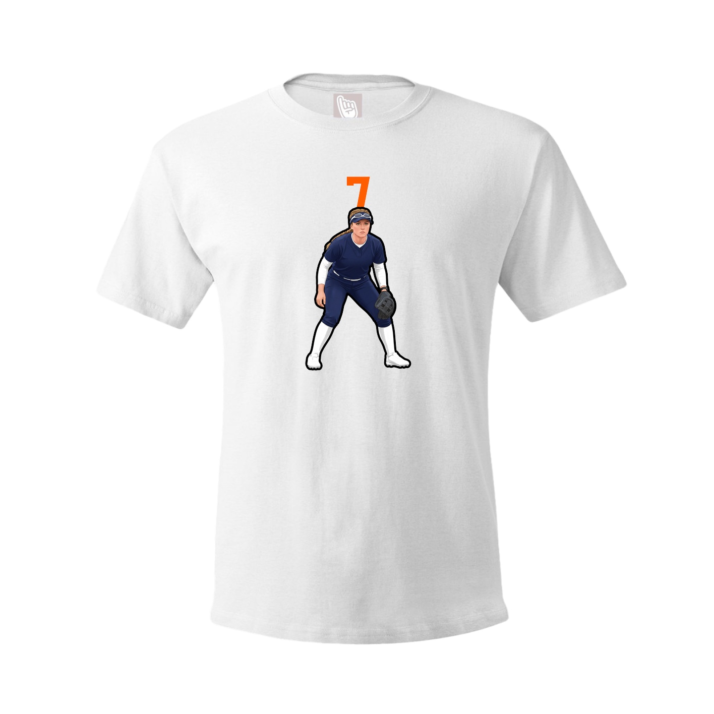 Youth Tee — Number Top in White