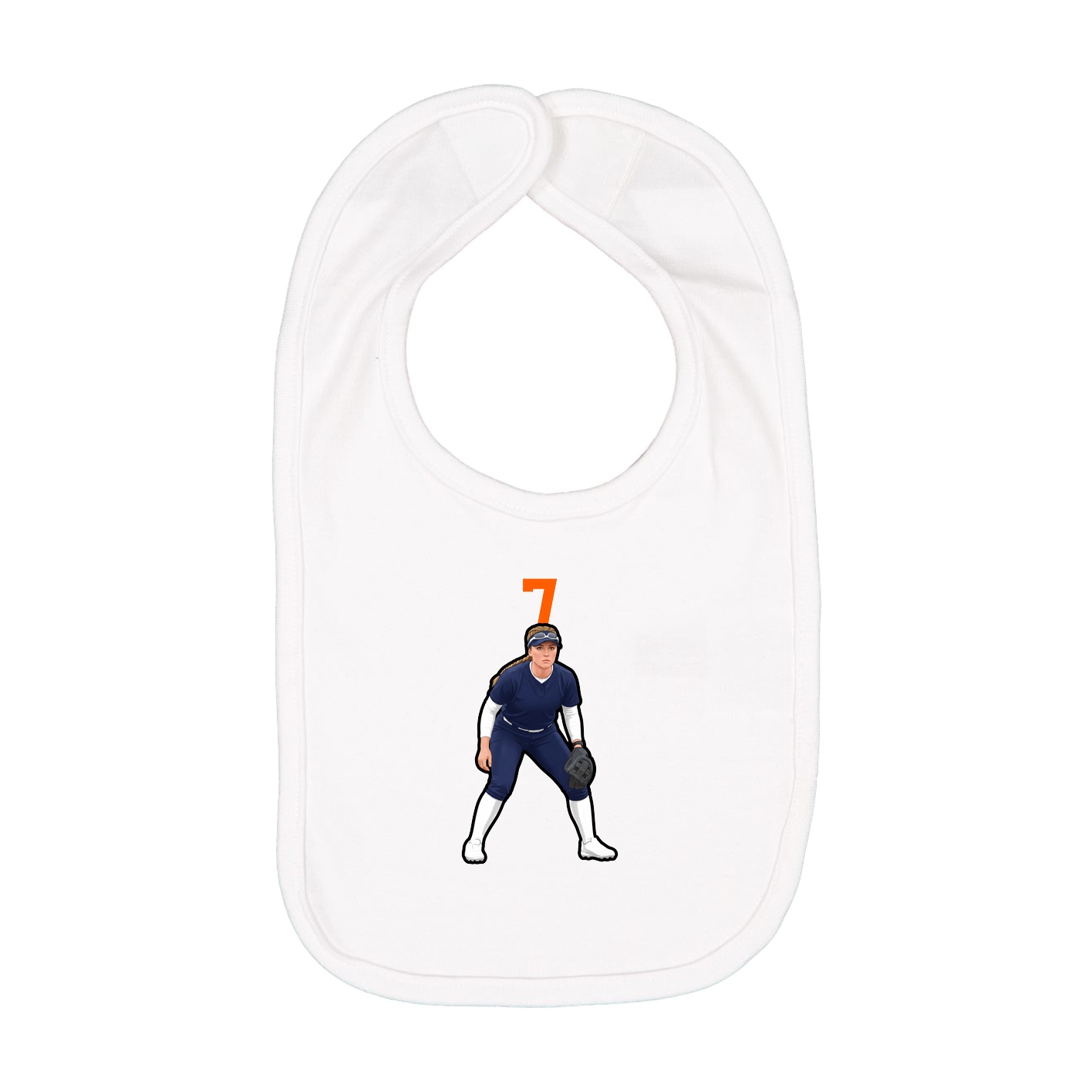 Infant Bib — Number Top in White