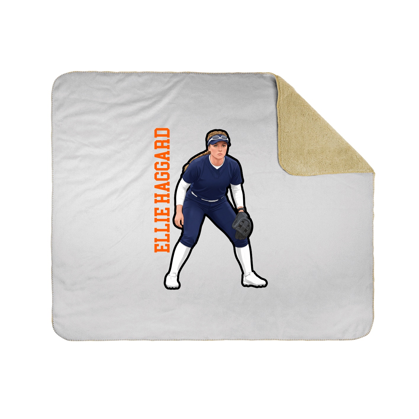 Throw Blanket — Name Vertical in White