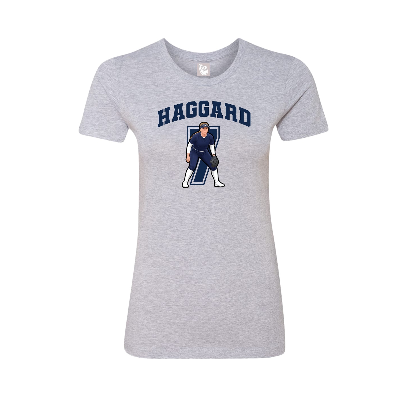 Fitted Women's Tee — Number in Grey