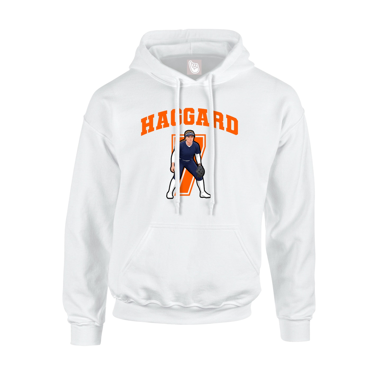 Hoodie — Number in White