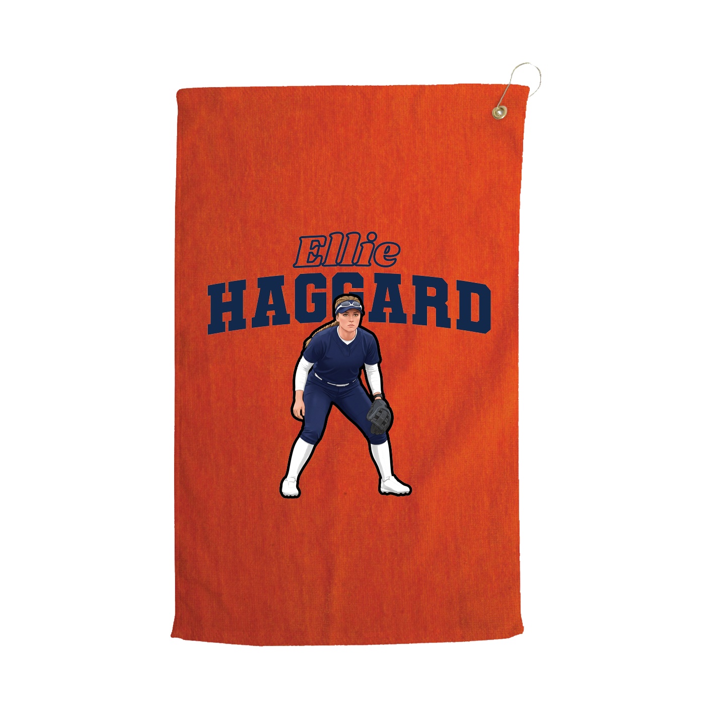 Golf Towel — Name Arch in Orange