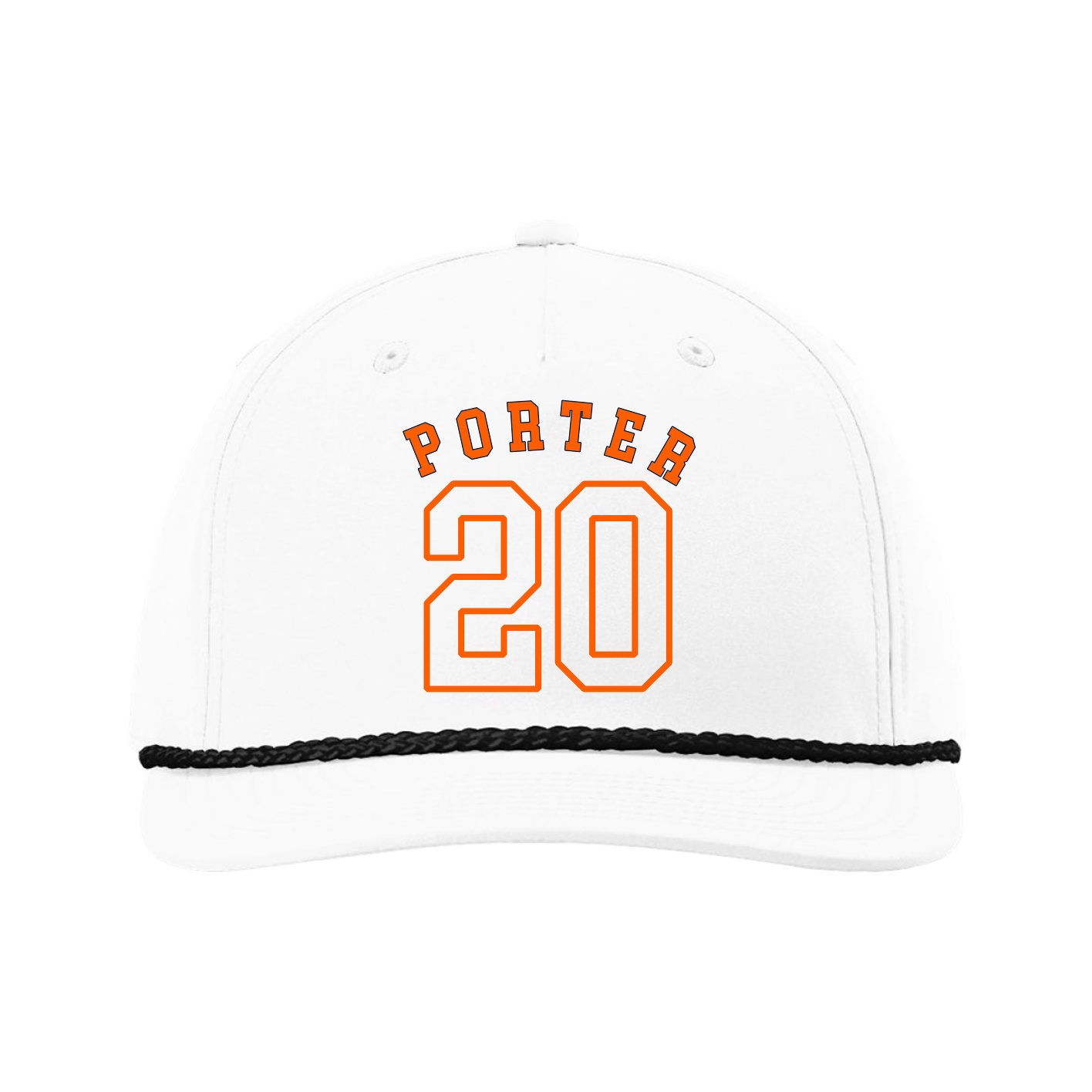 Five-Panel Classic Rope Cap — Shirsey Arch in White