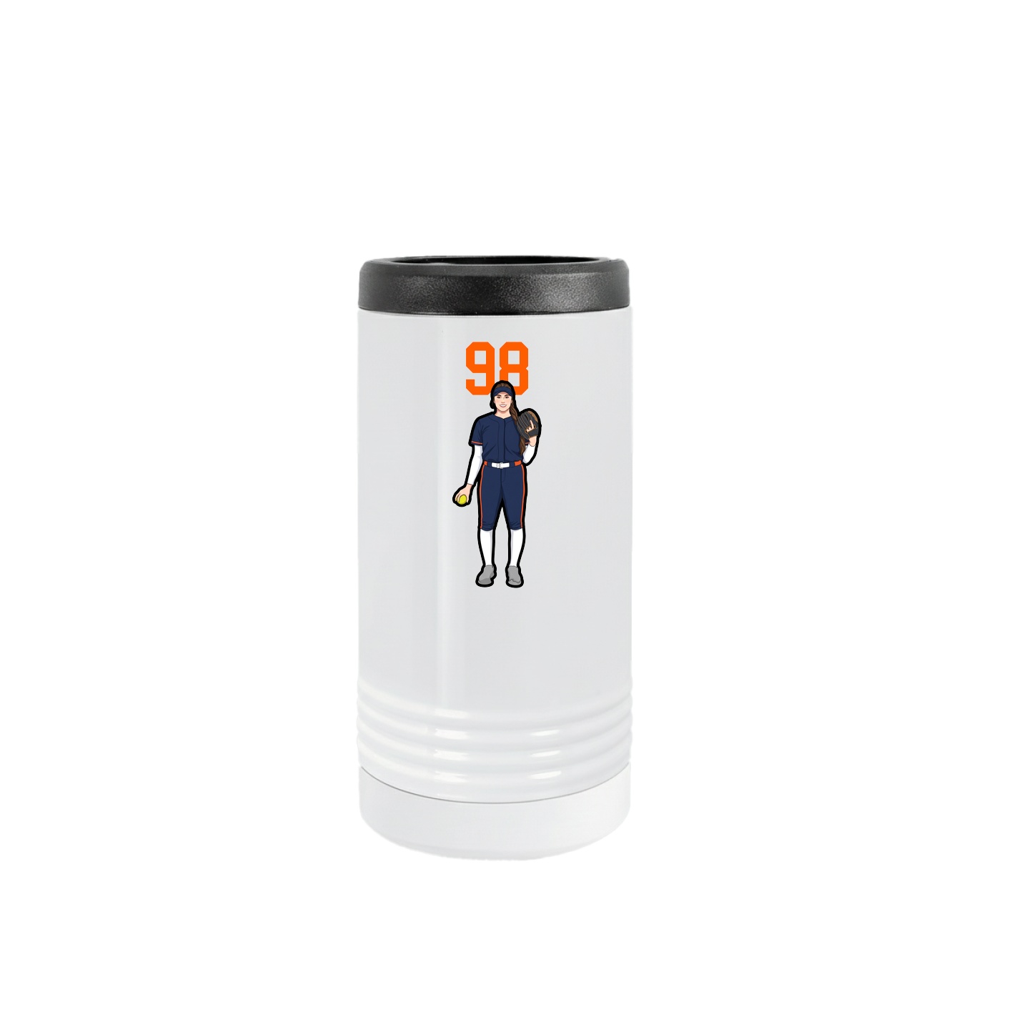 Slim Beverage Holder — Number Top in White