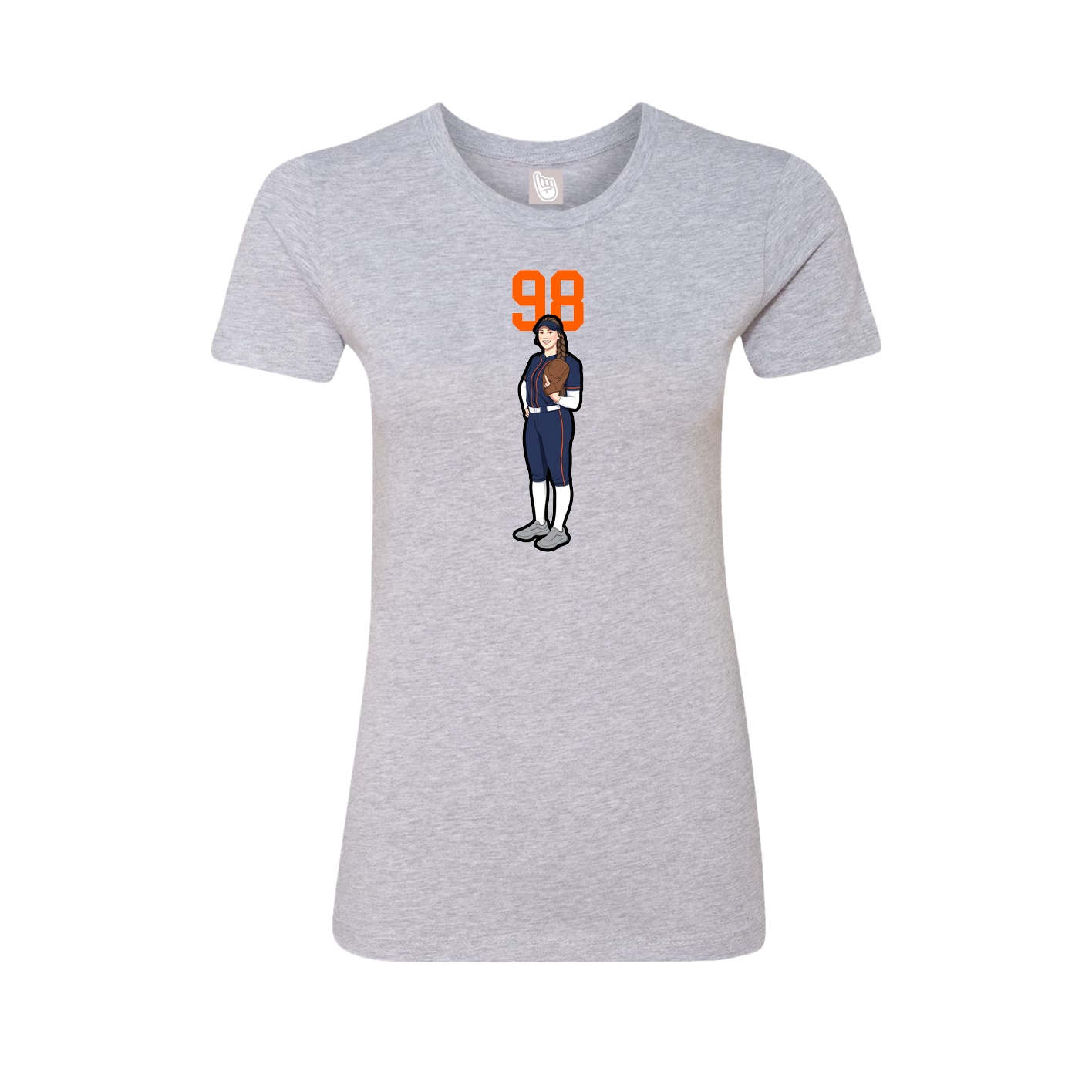 Fitted Women's Tee — Number Top in Grey