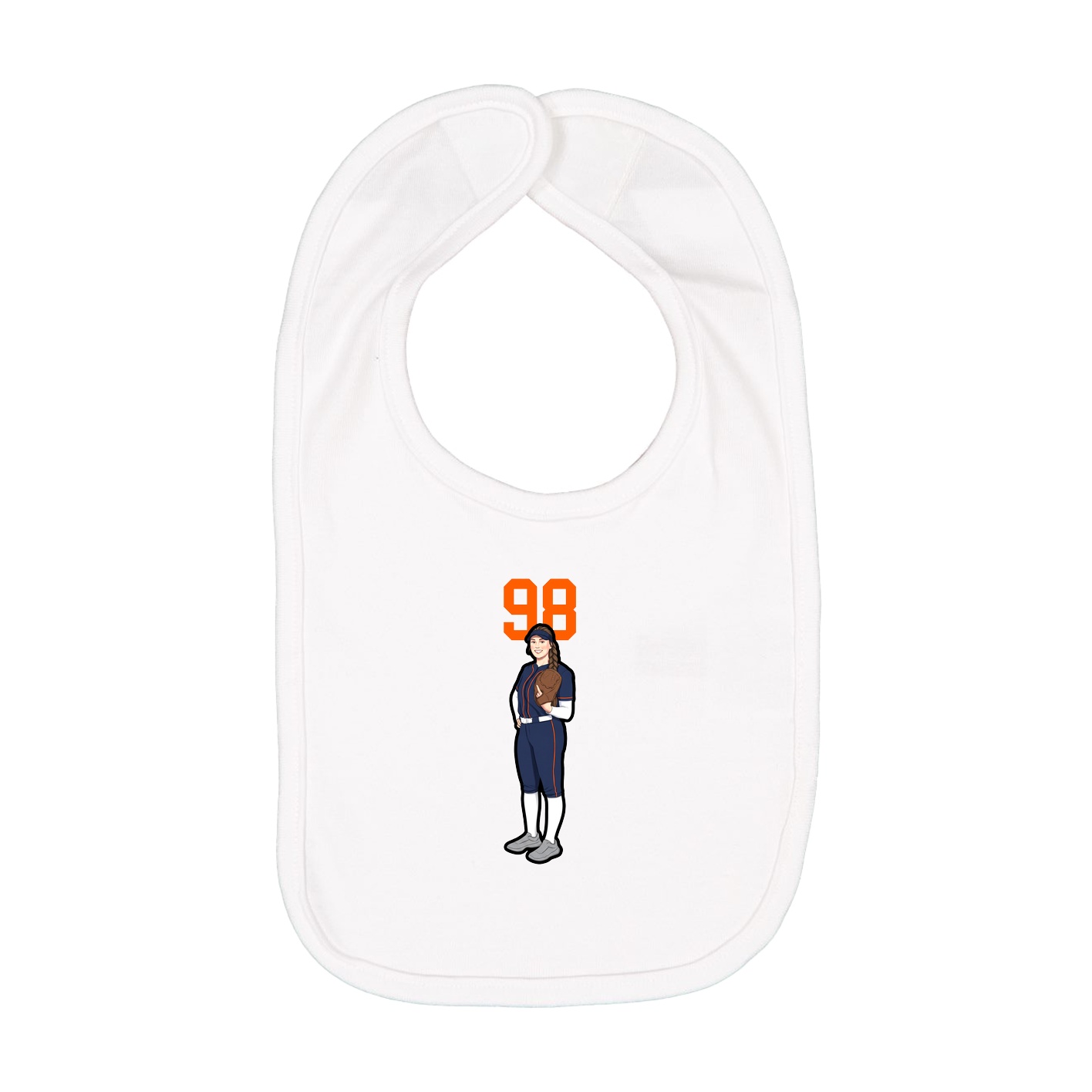 Infant Bib — Number Top in White