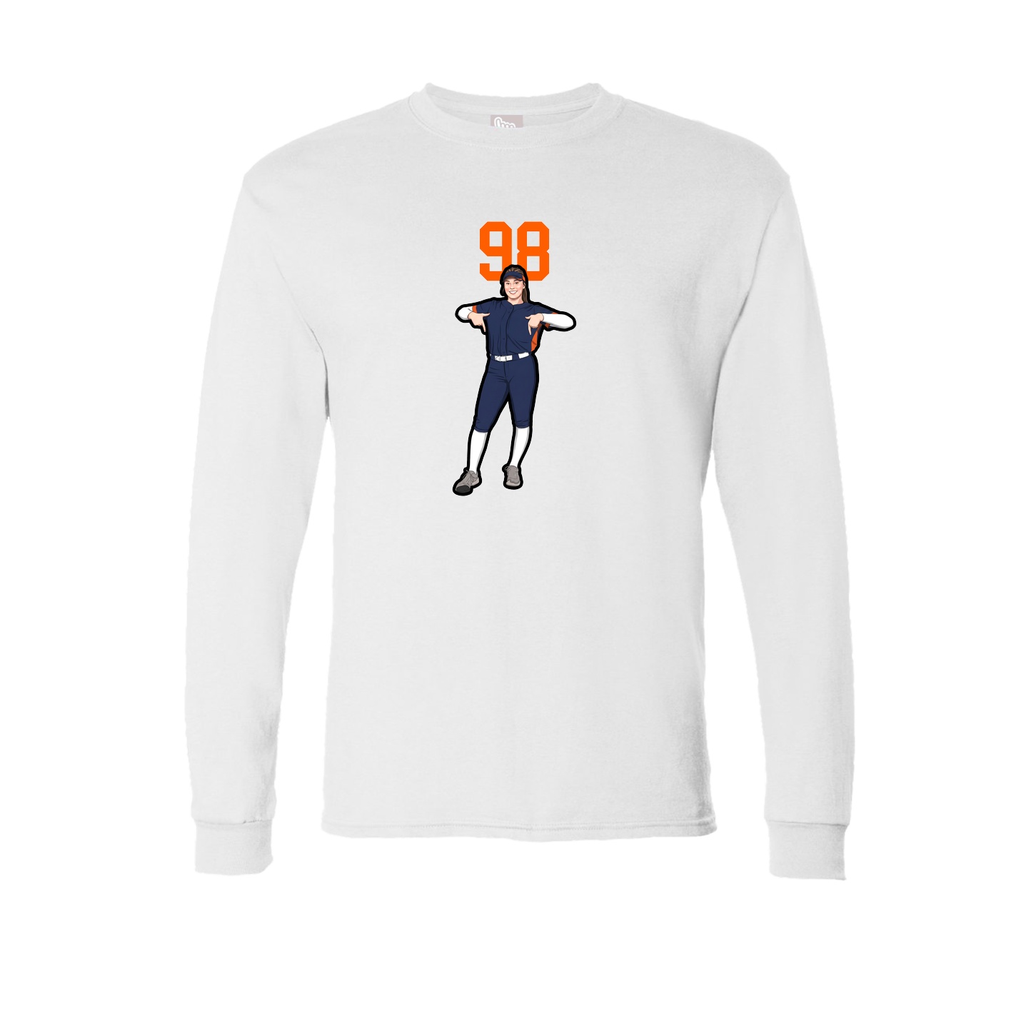 Long Sleeve Tee — Number Top in White