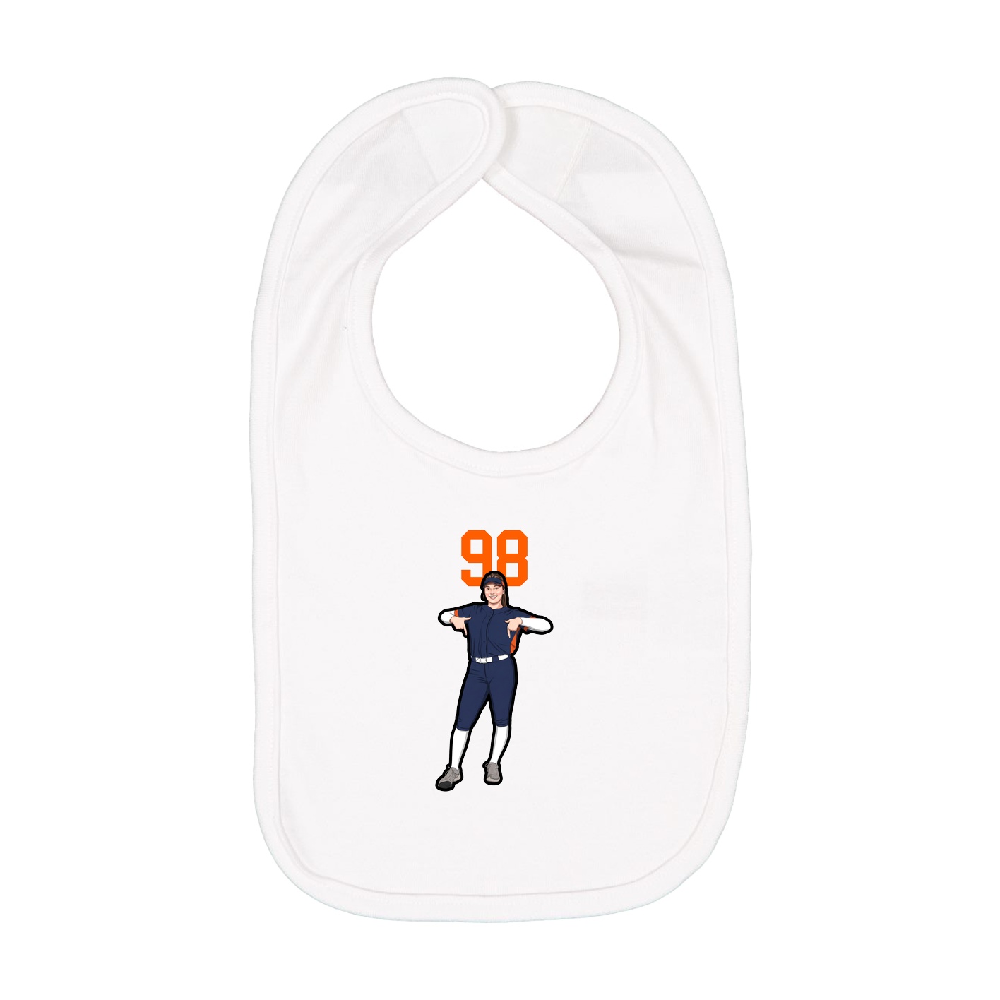 Infant Bib — Number Top in White