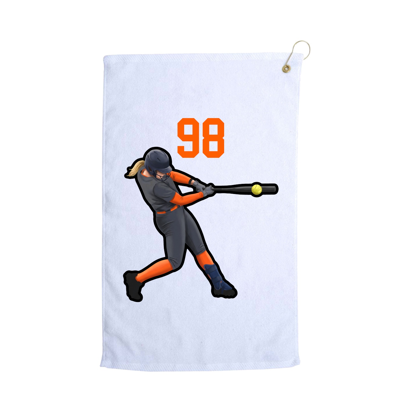 Golf Towel — Number Top in White