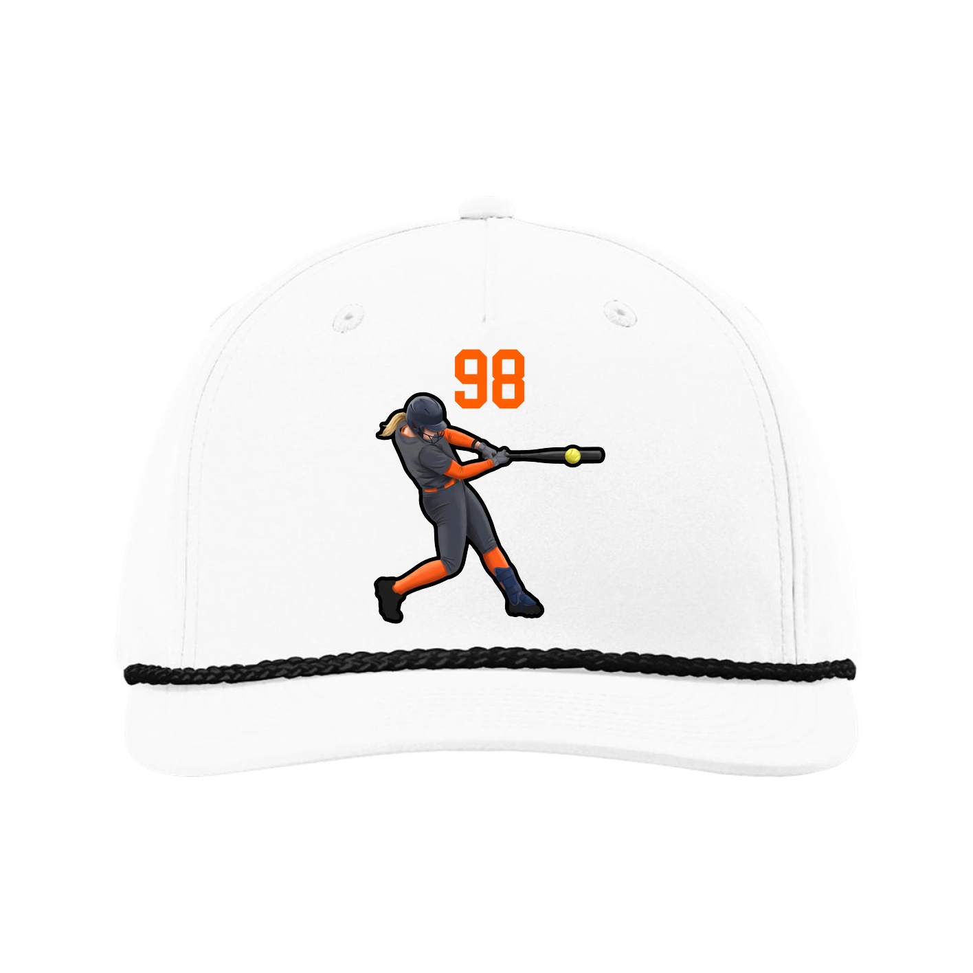 Five-Panel Classic Rope Cap — Number Top in White