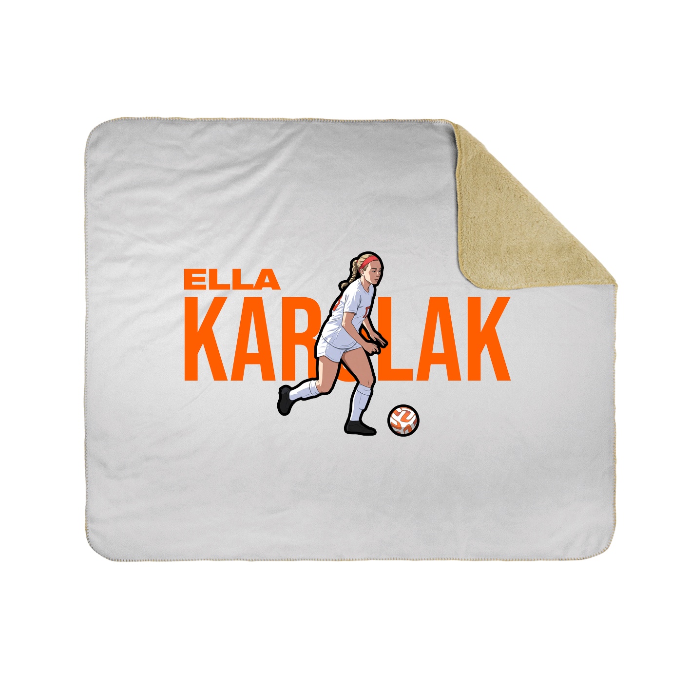 Throw Blanket — Player Name in White