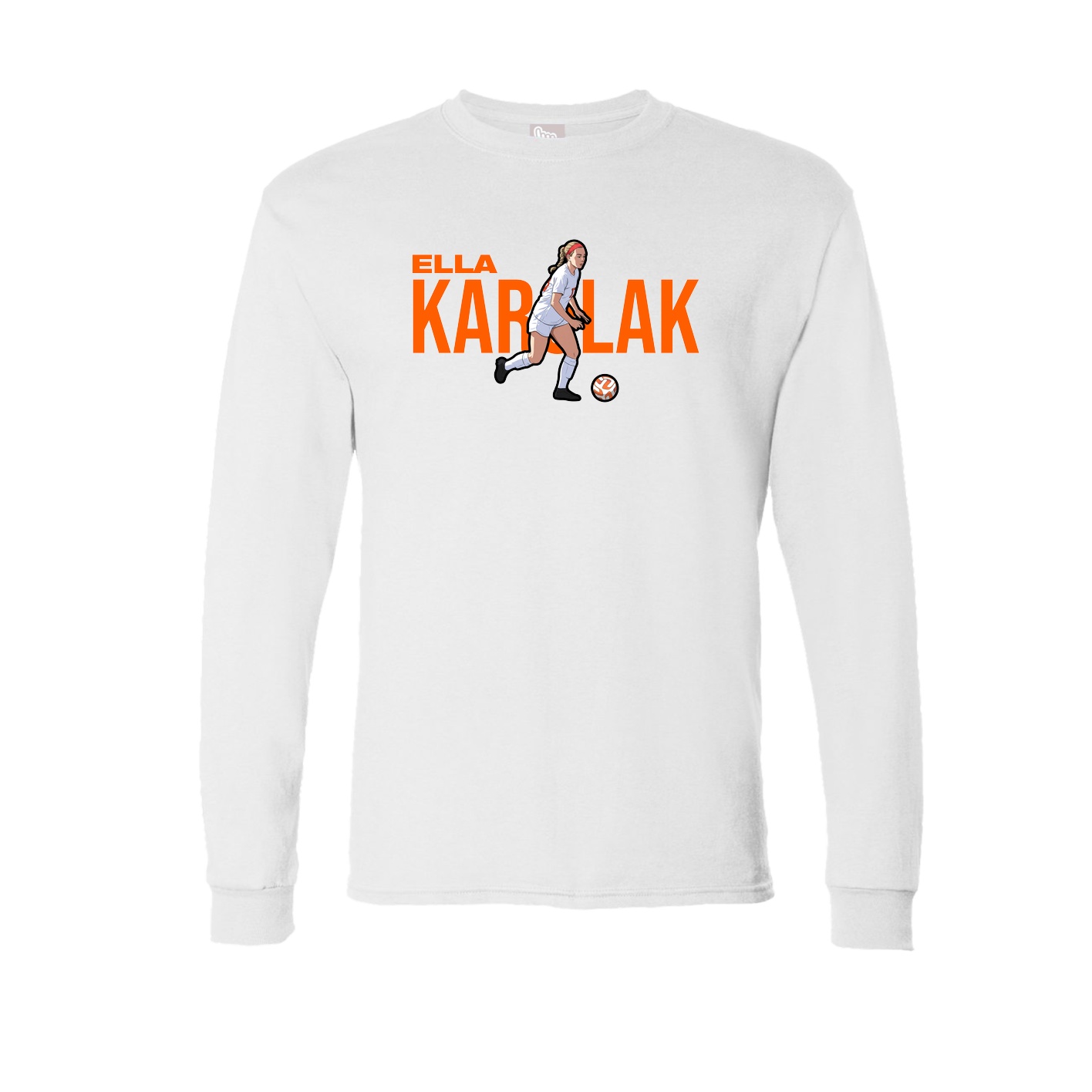 Long Sleeve Tee — Player Name in White
