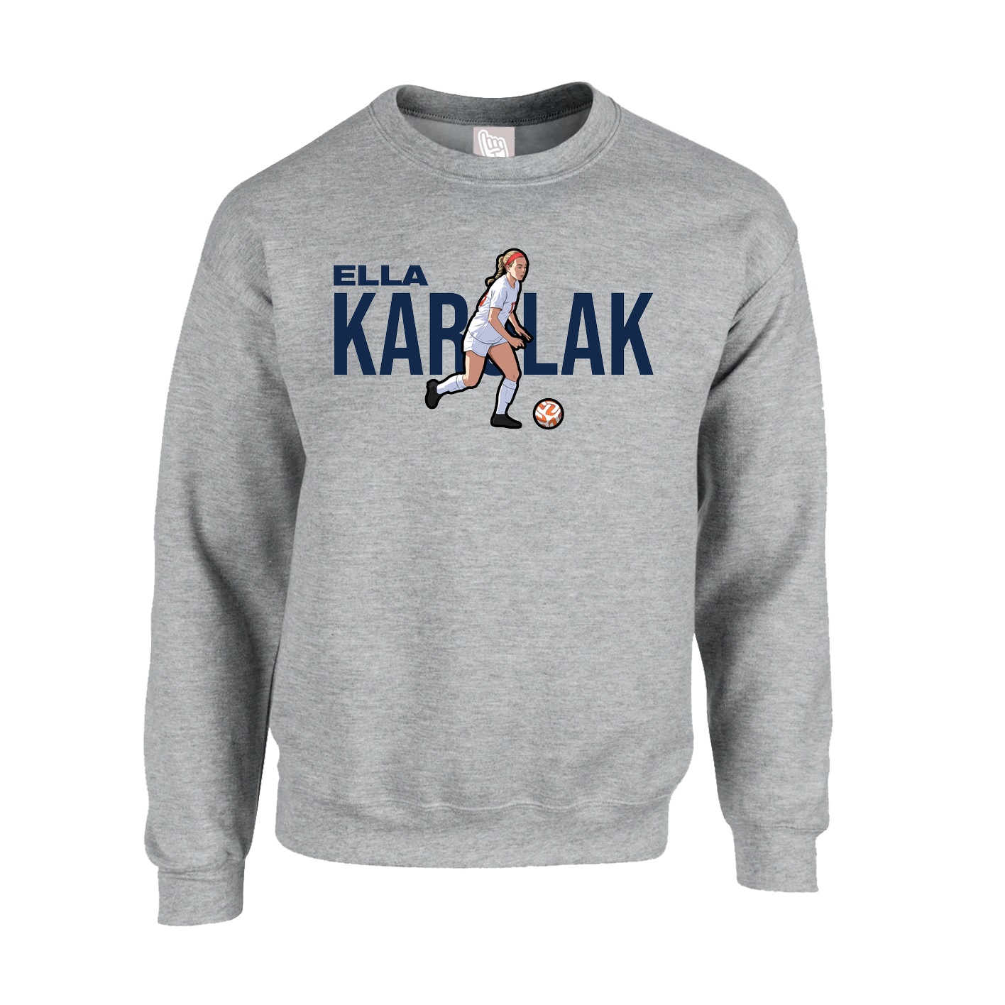 Fleece Crew — Player Name in Grey