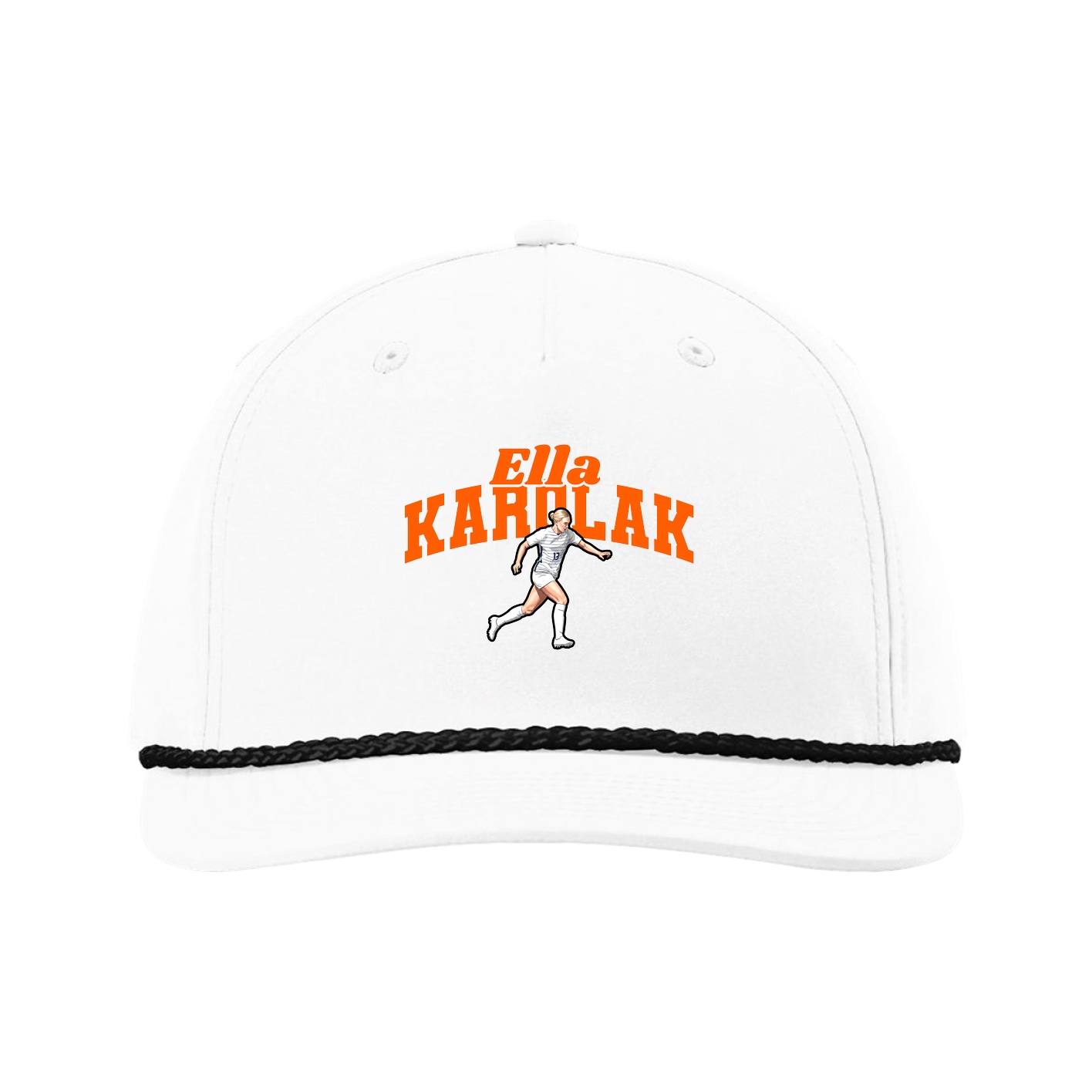 Five-Panel Classic Rope Cap — Signature Arch in White