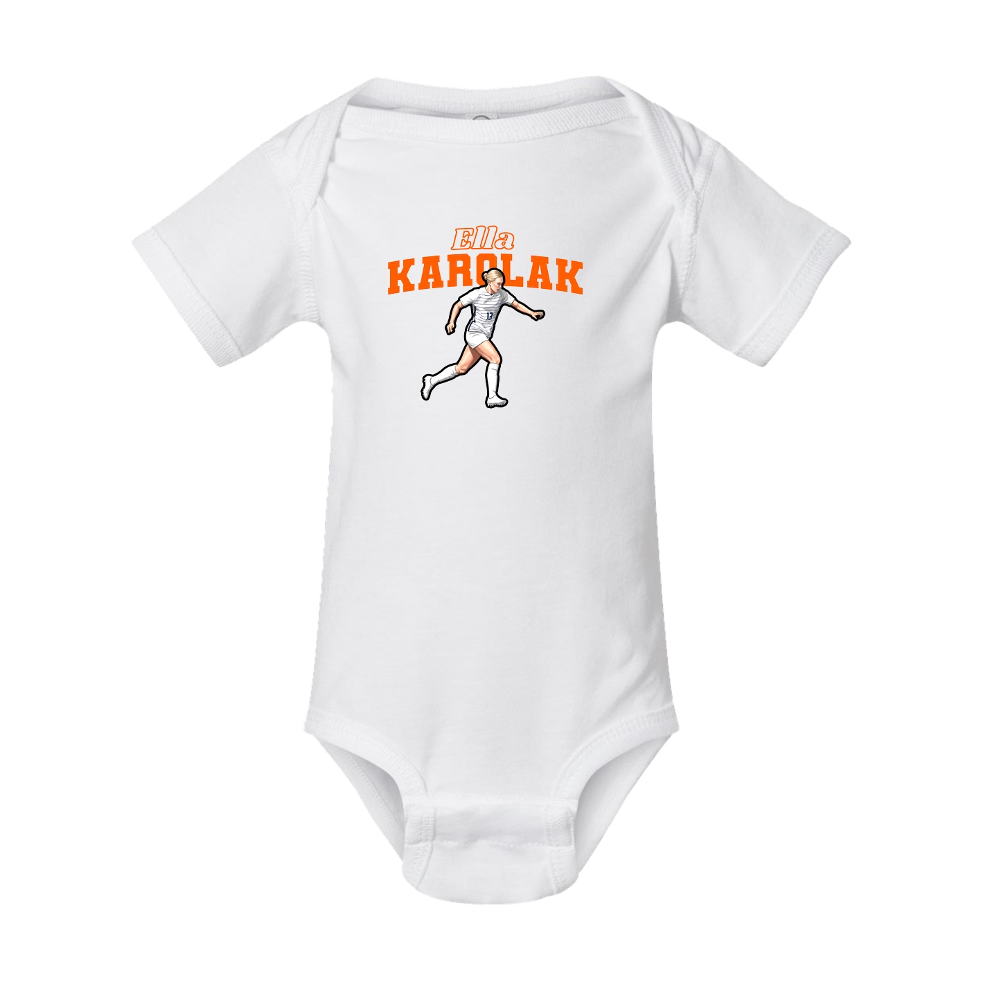 Baby Onesie — Name Arch in White