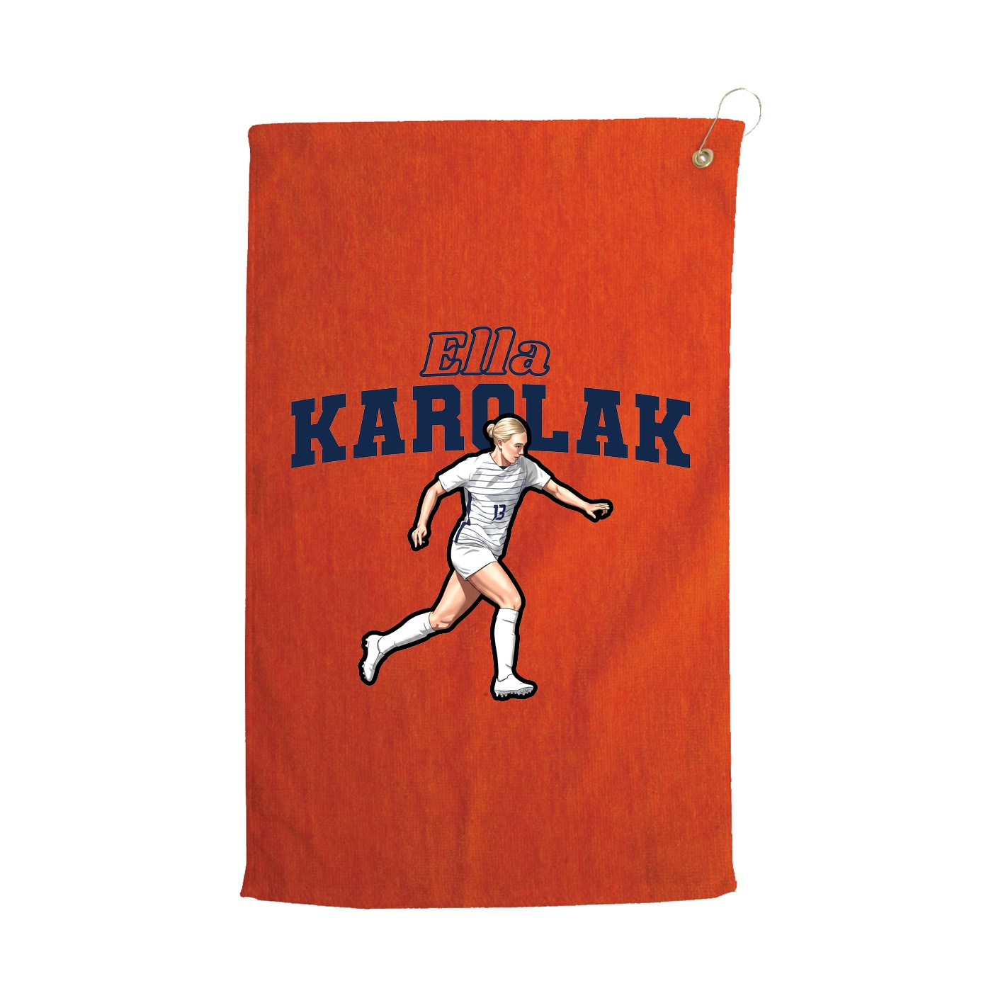 Golf Towel — Name Arch in Orange