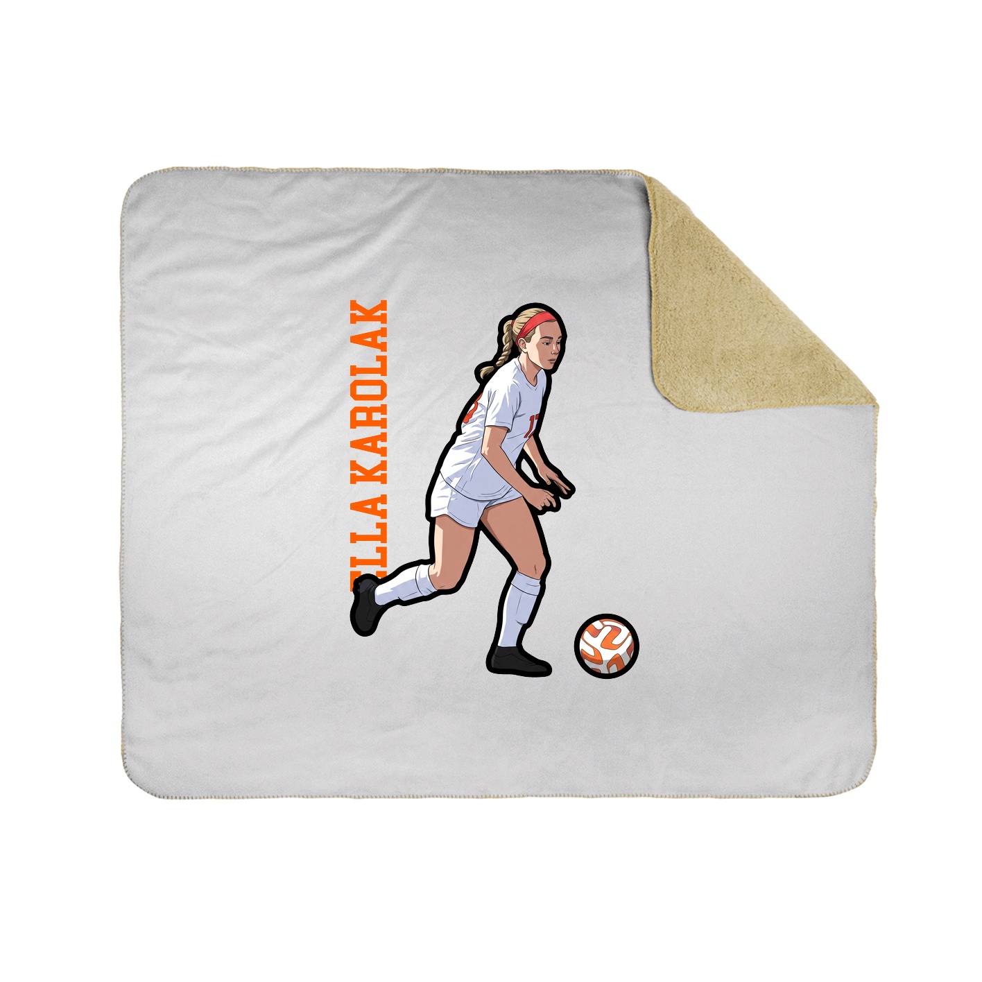 Throw Blanket — Name Vertical in White