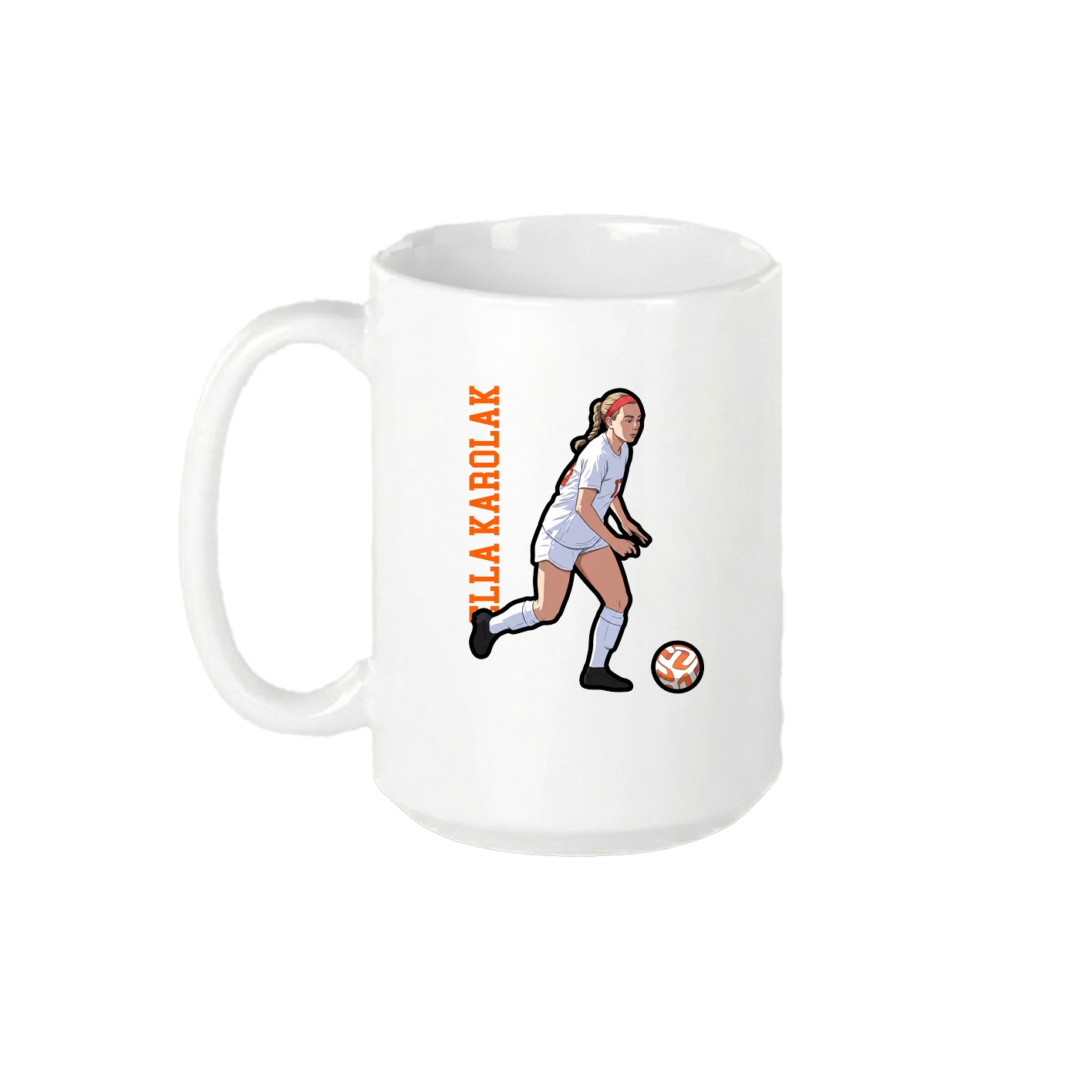 15oz Coffee Mug — Name Vertical in White