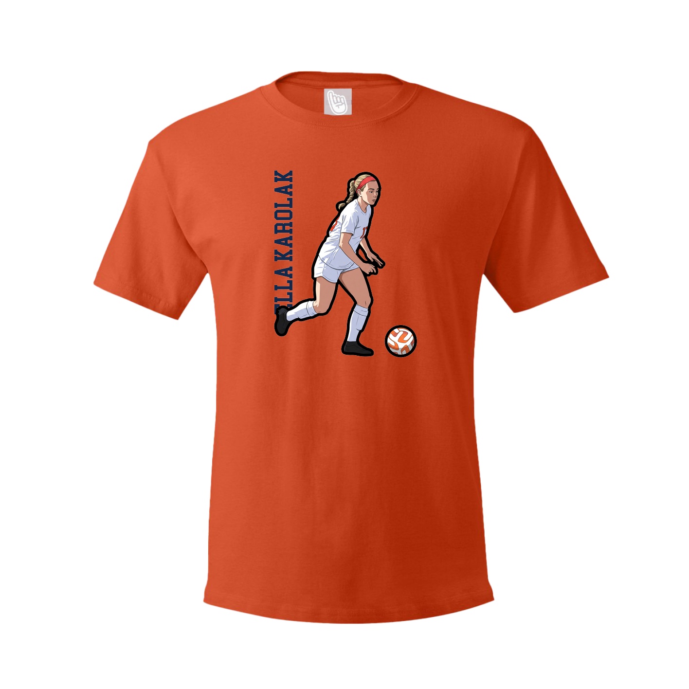 Youth Tee — Name Vertical in Orange