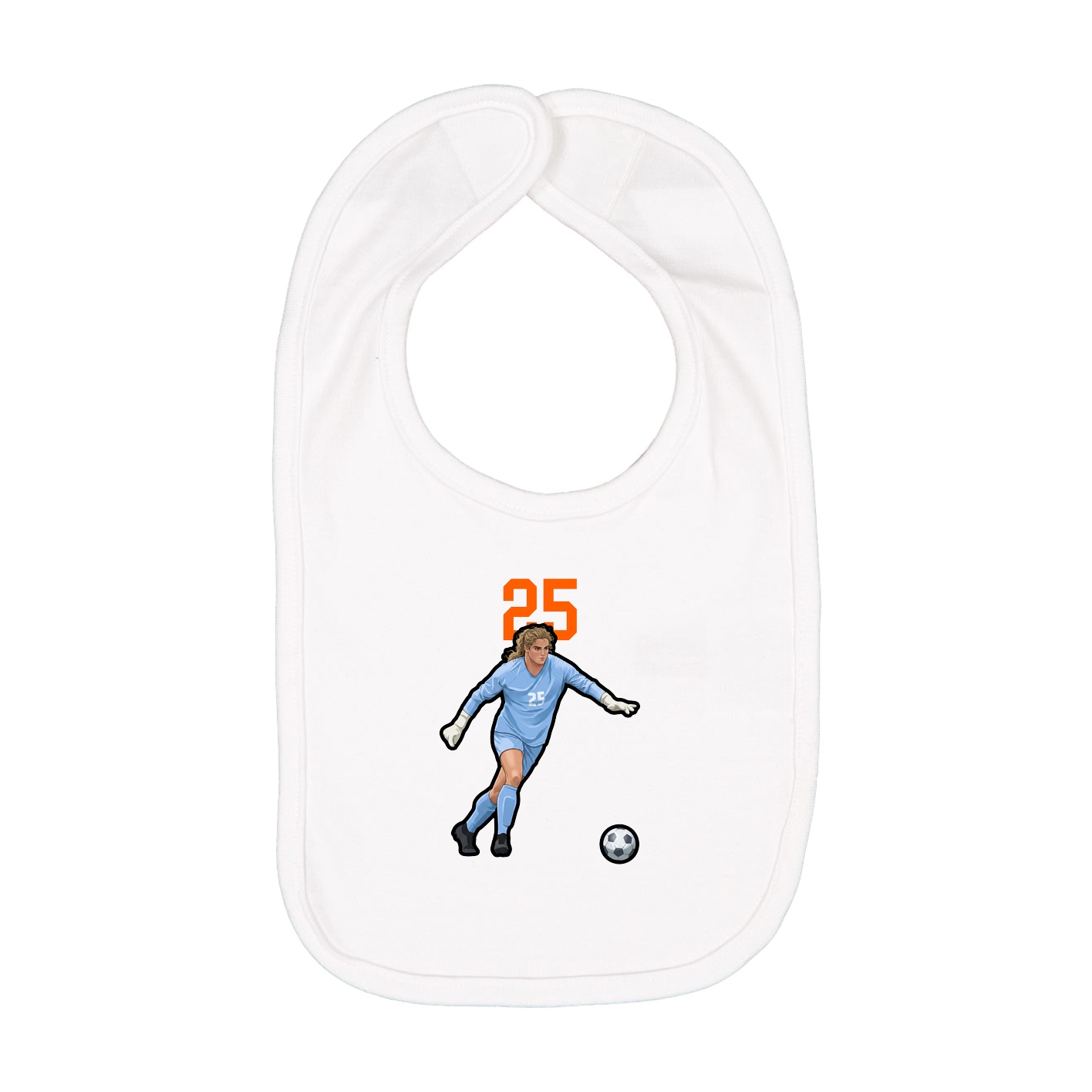 Infant Bib — Number Top in White