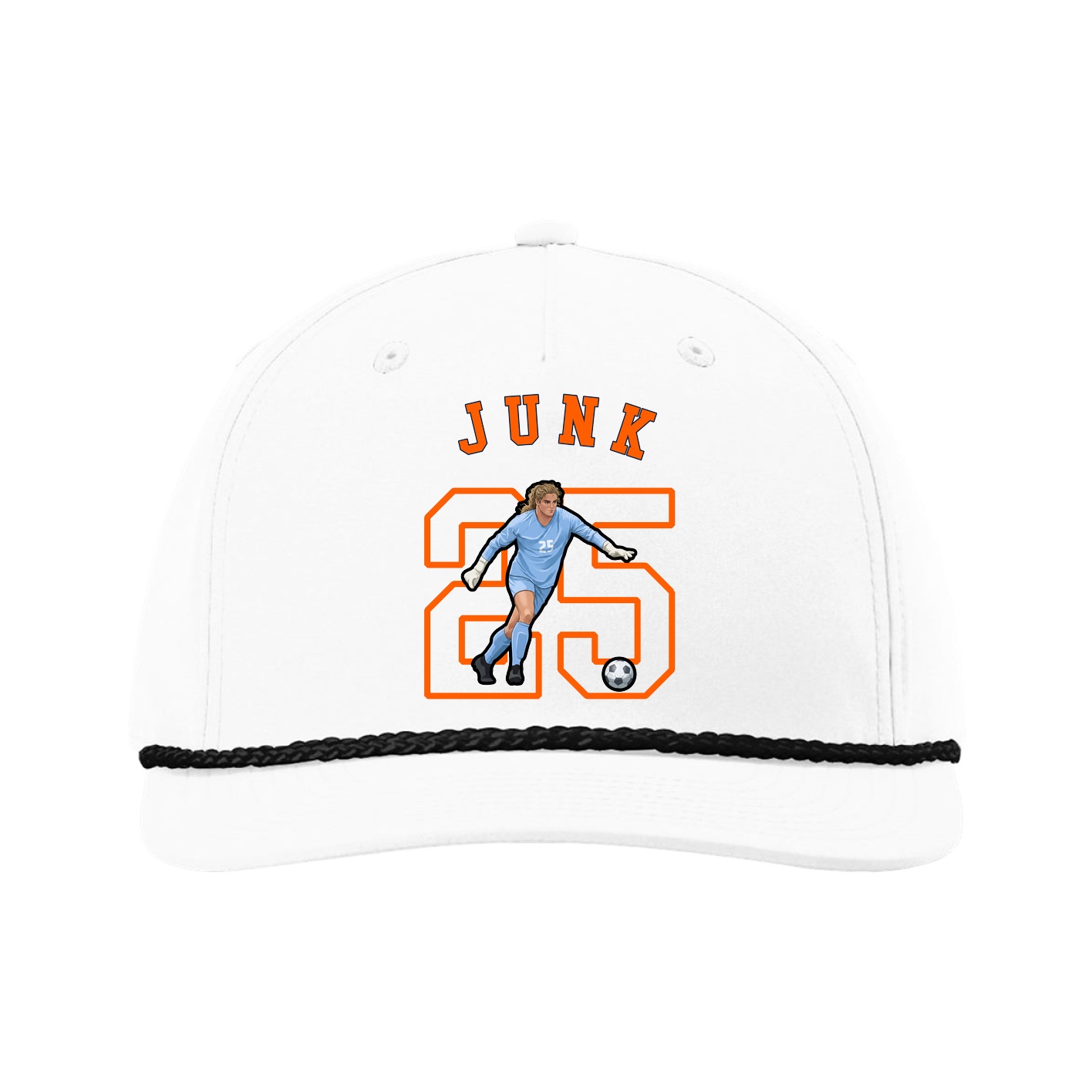 Five-Panel Classic Rope Cap — Shirsey Arch in White