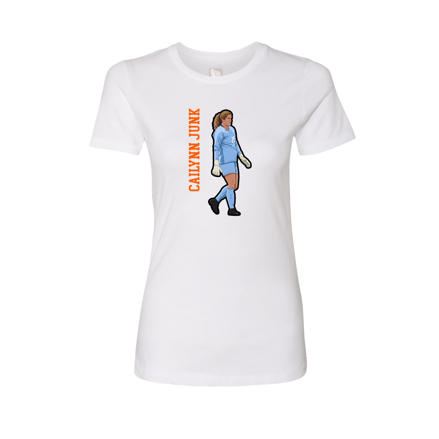Fitted Women's Tee — Name Vertical in White