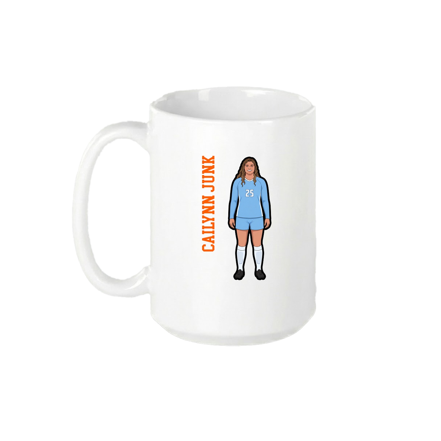 15oz Coffee Mug — Name Vertical in White