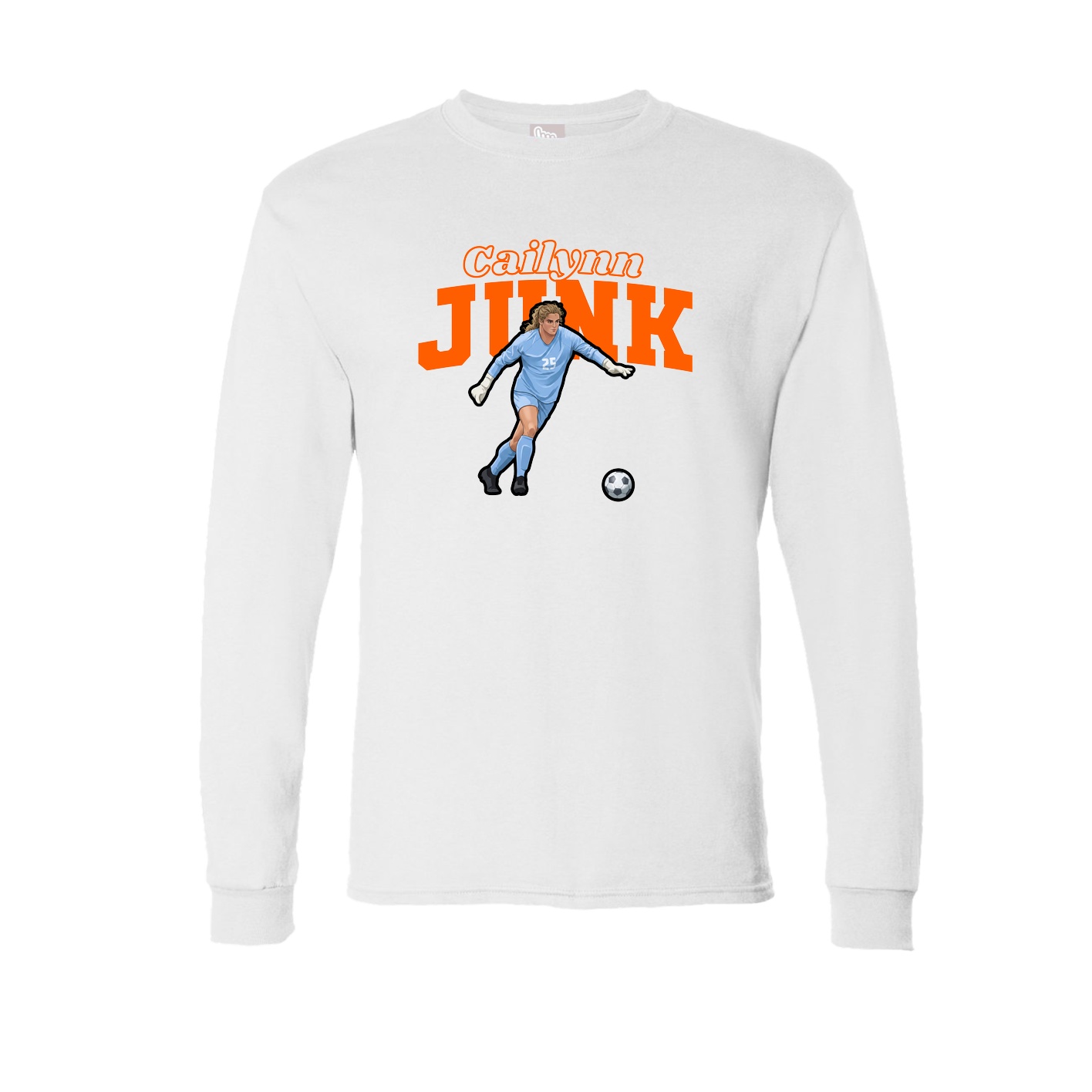 Long Sleeve Tee — Name Arch in White