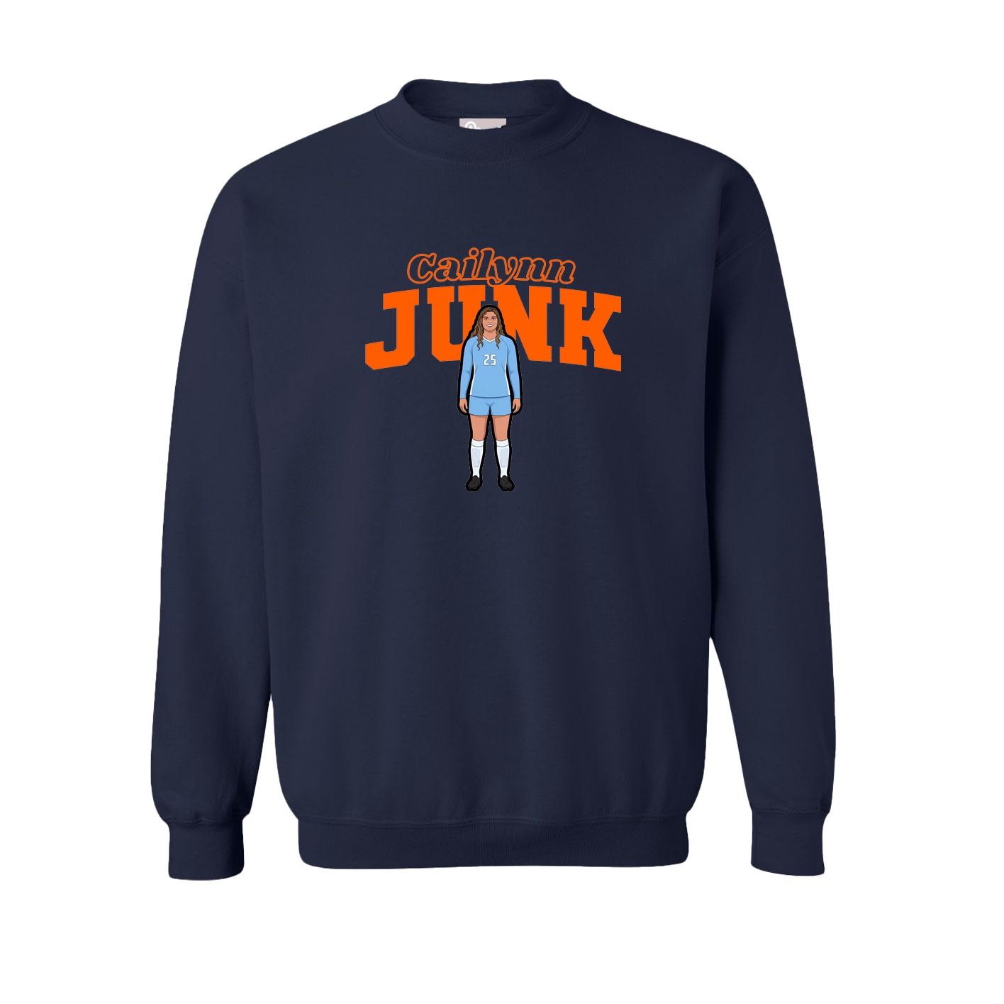 Fleece Crew — Name Arch in Navy