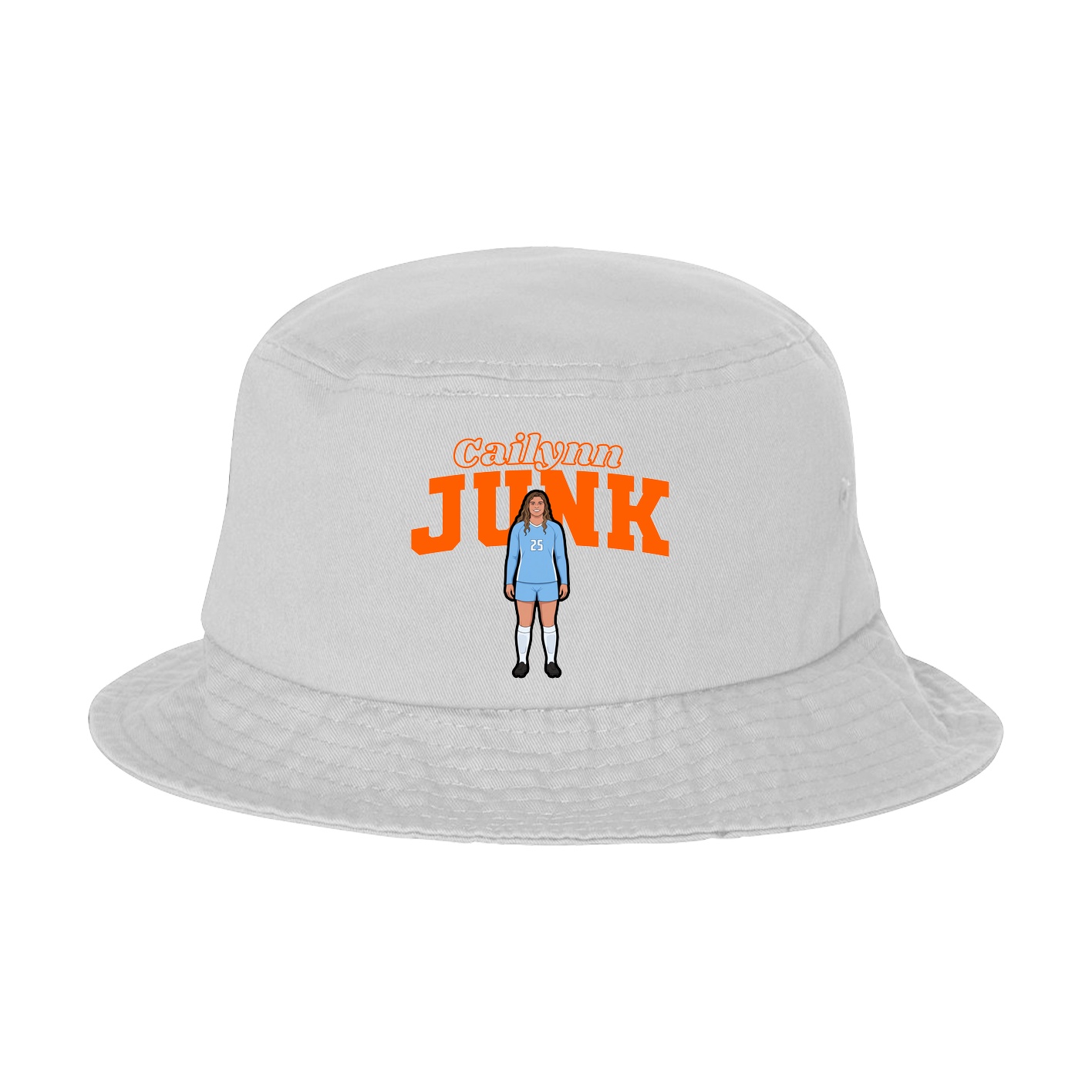 Bucket Cap — Name Arch in White