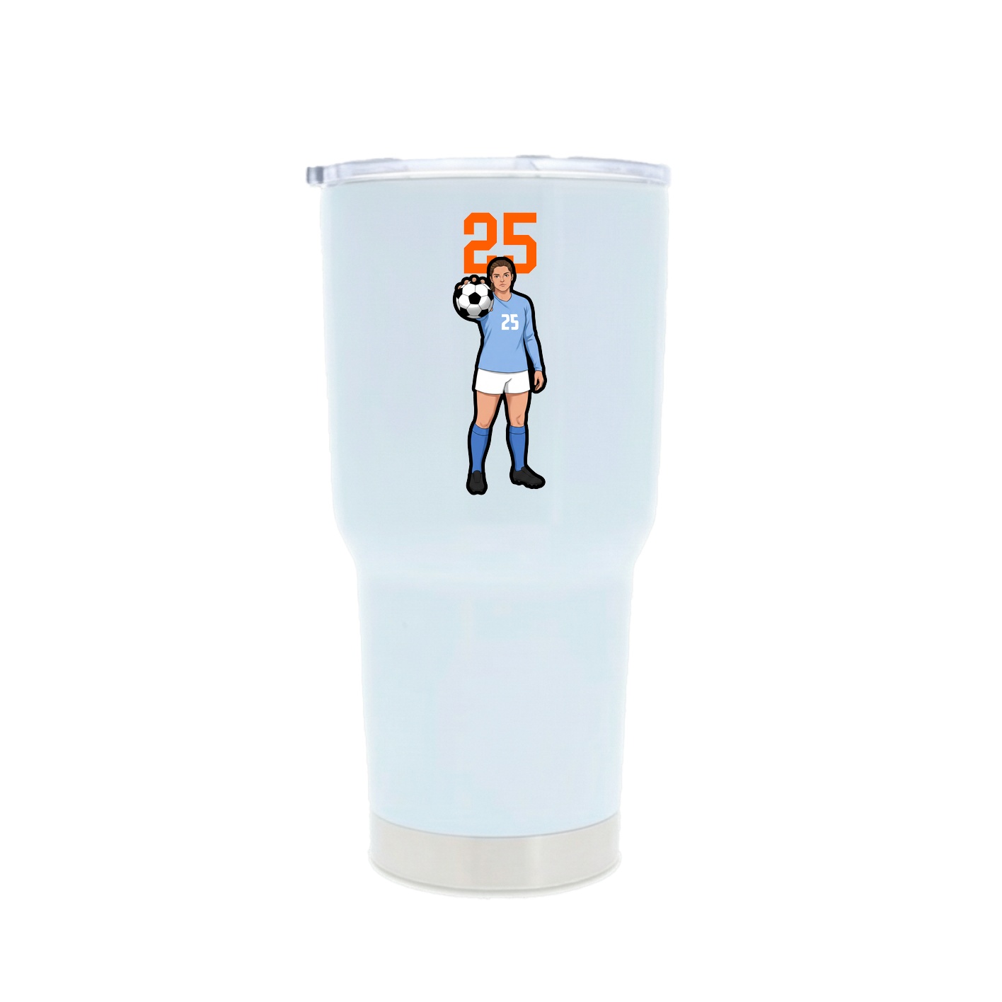 30oz Stainless Steel Tumbler — Number Top in White