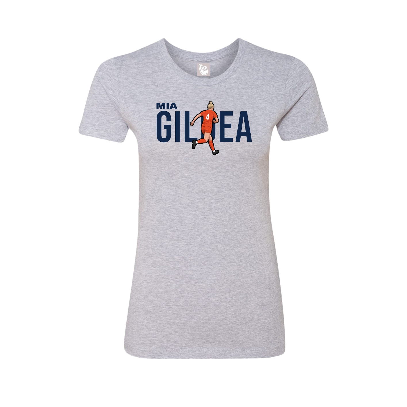 Fitted Women's Tee — Player Name in Grey