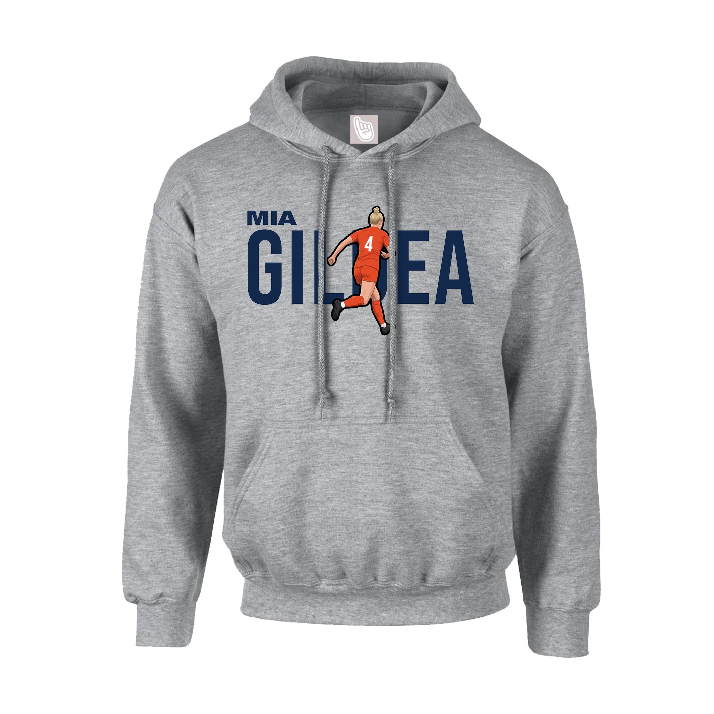 Youth Hoodie — Player Name in Grey