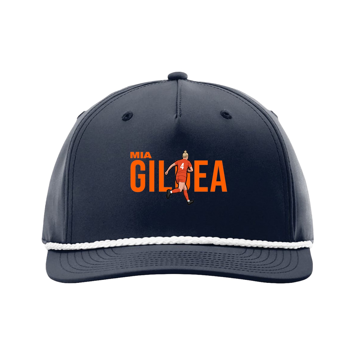 Five-Panel Classic Rope Cap — Player Name in Navy