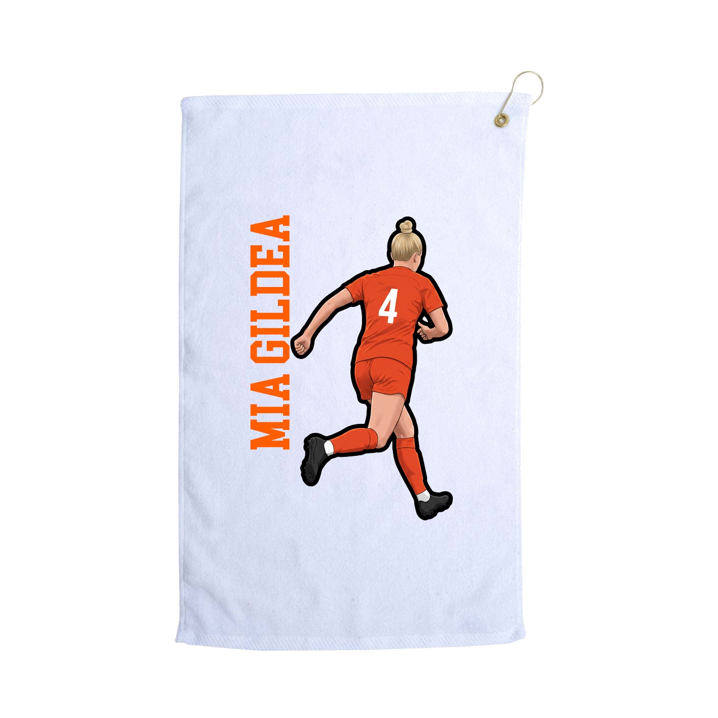 Golf Towel — Name Vertical in White