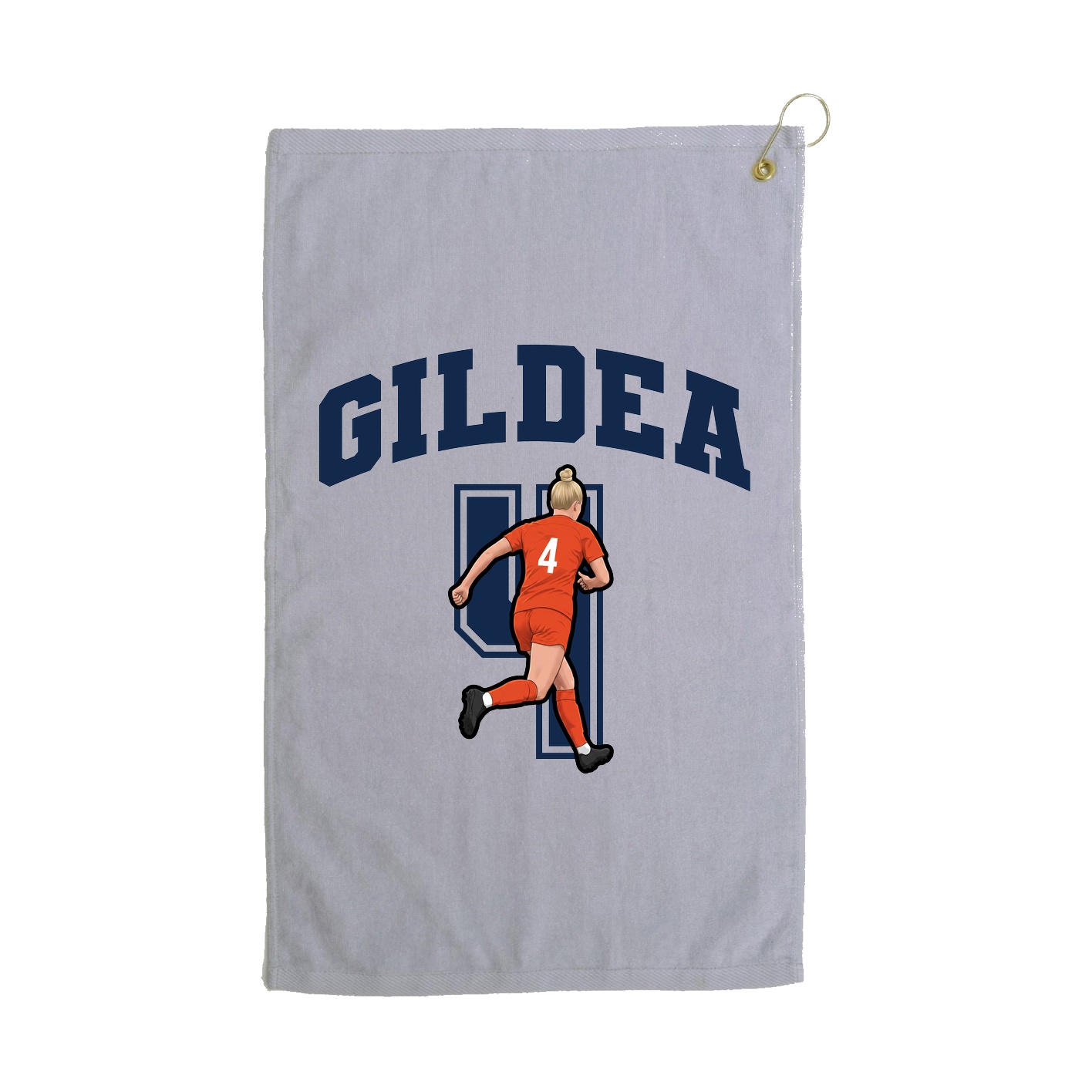 Golf Towel — Number in Grey