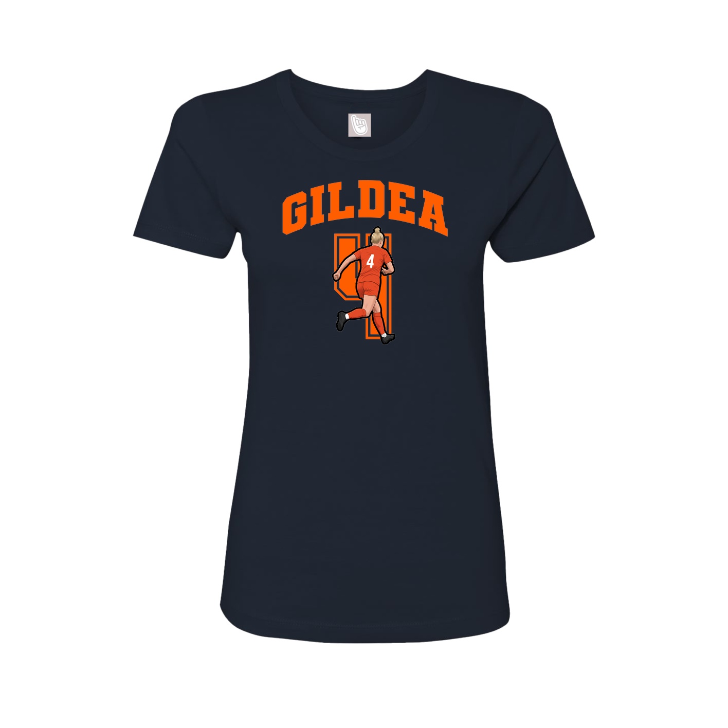 Fitted Women's Tee — Number in Navy