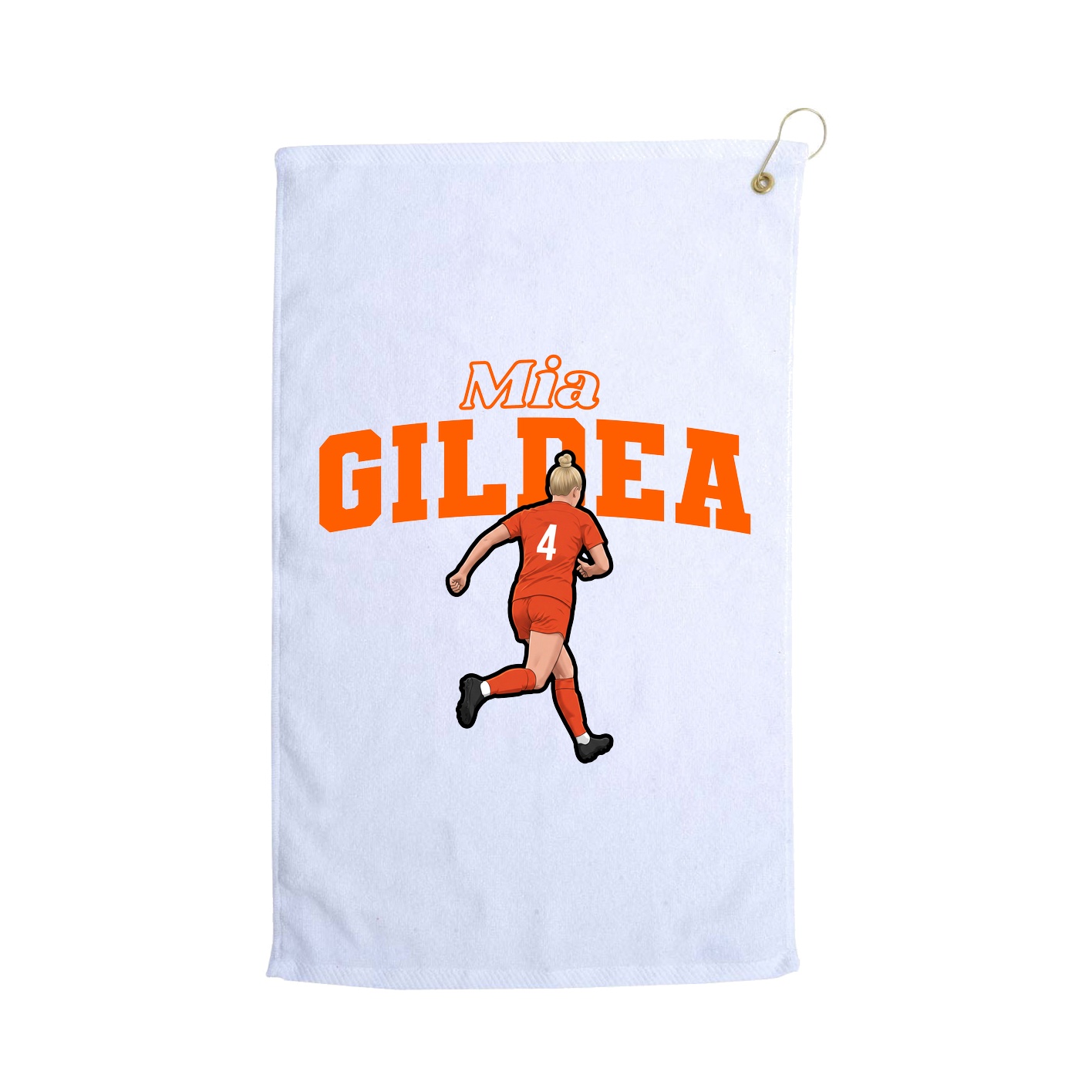 Golf Towel — Name Arch in White