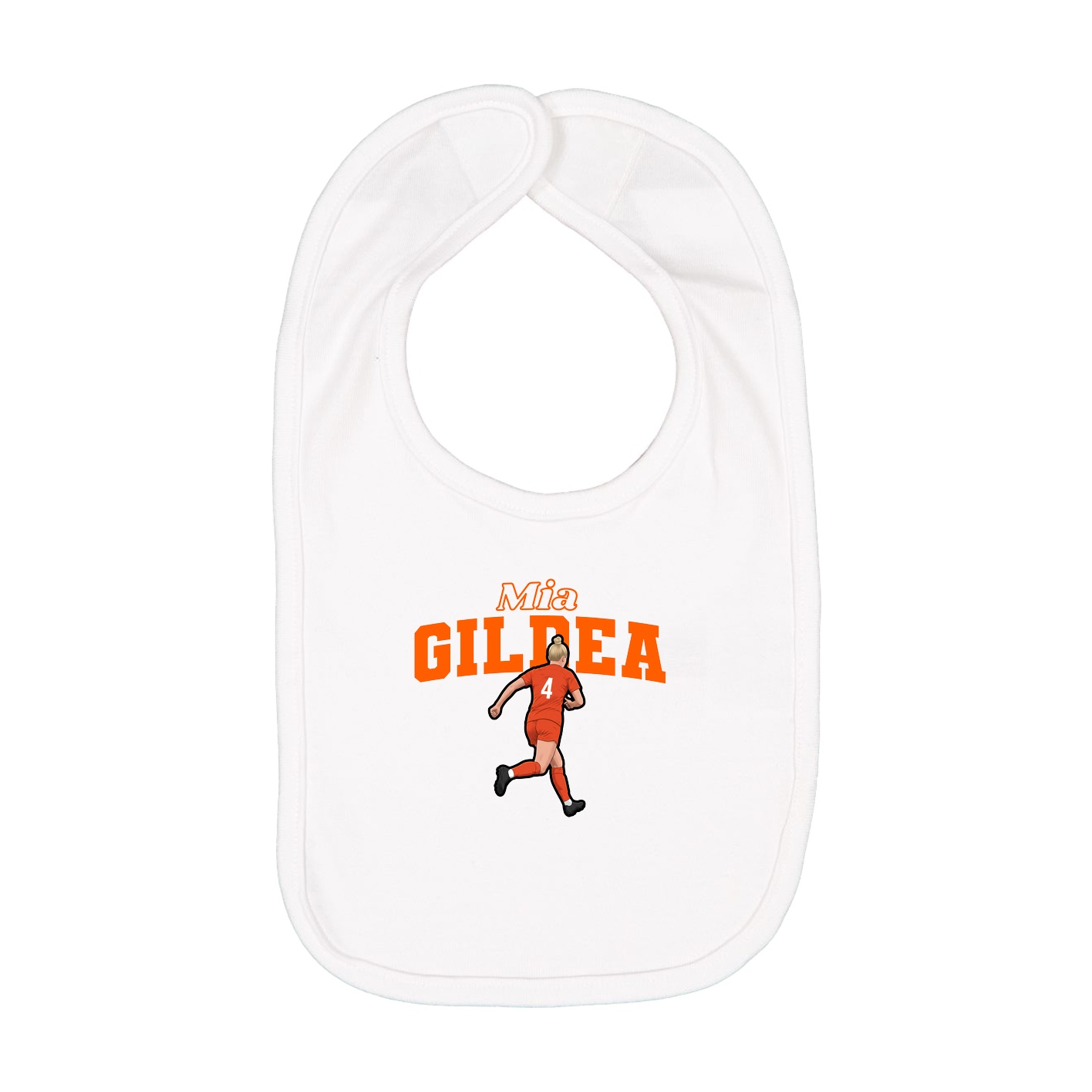 Infant Bib — Name Arch in White