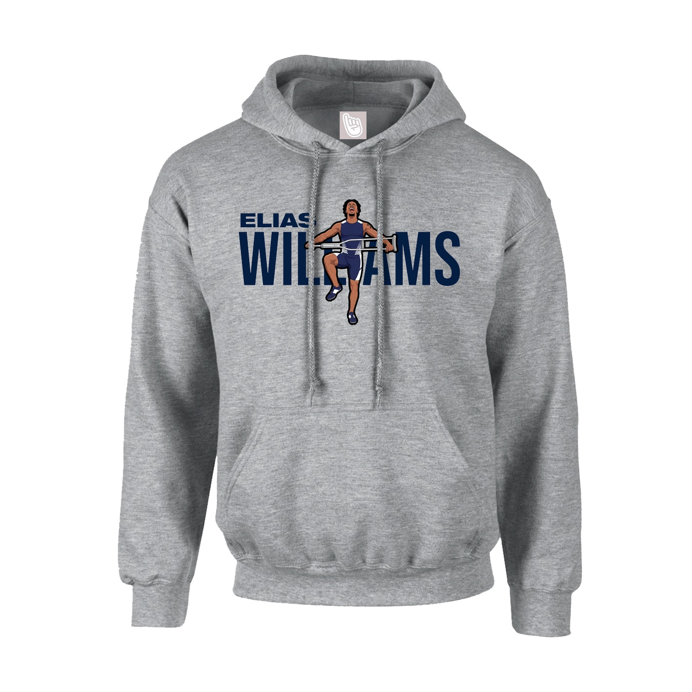 Hoodie — Player Name in Grey