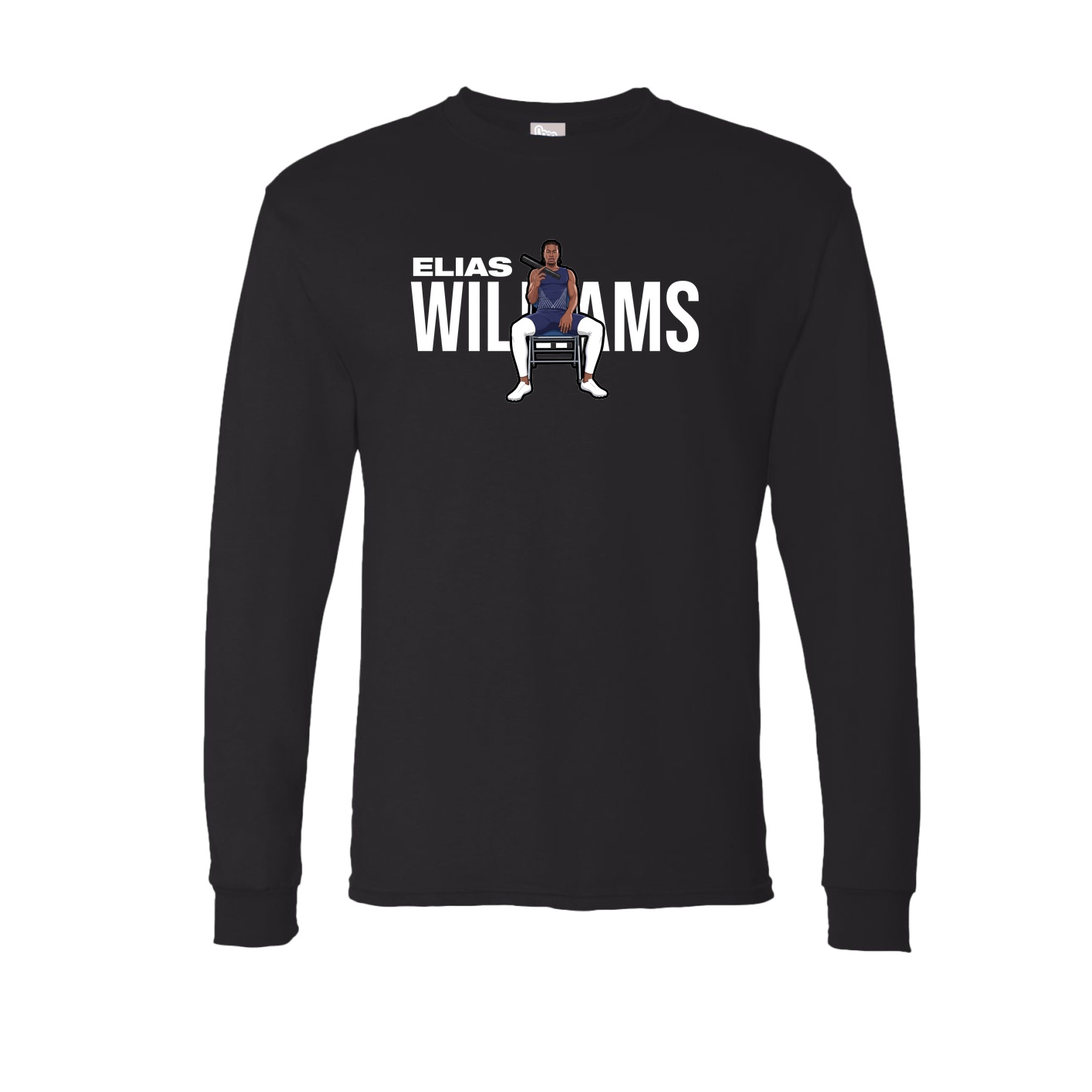 Long Sleeve Tee — Player Name in Black